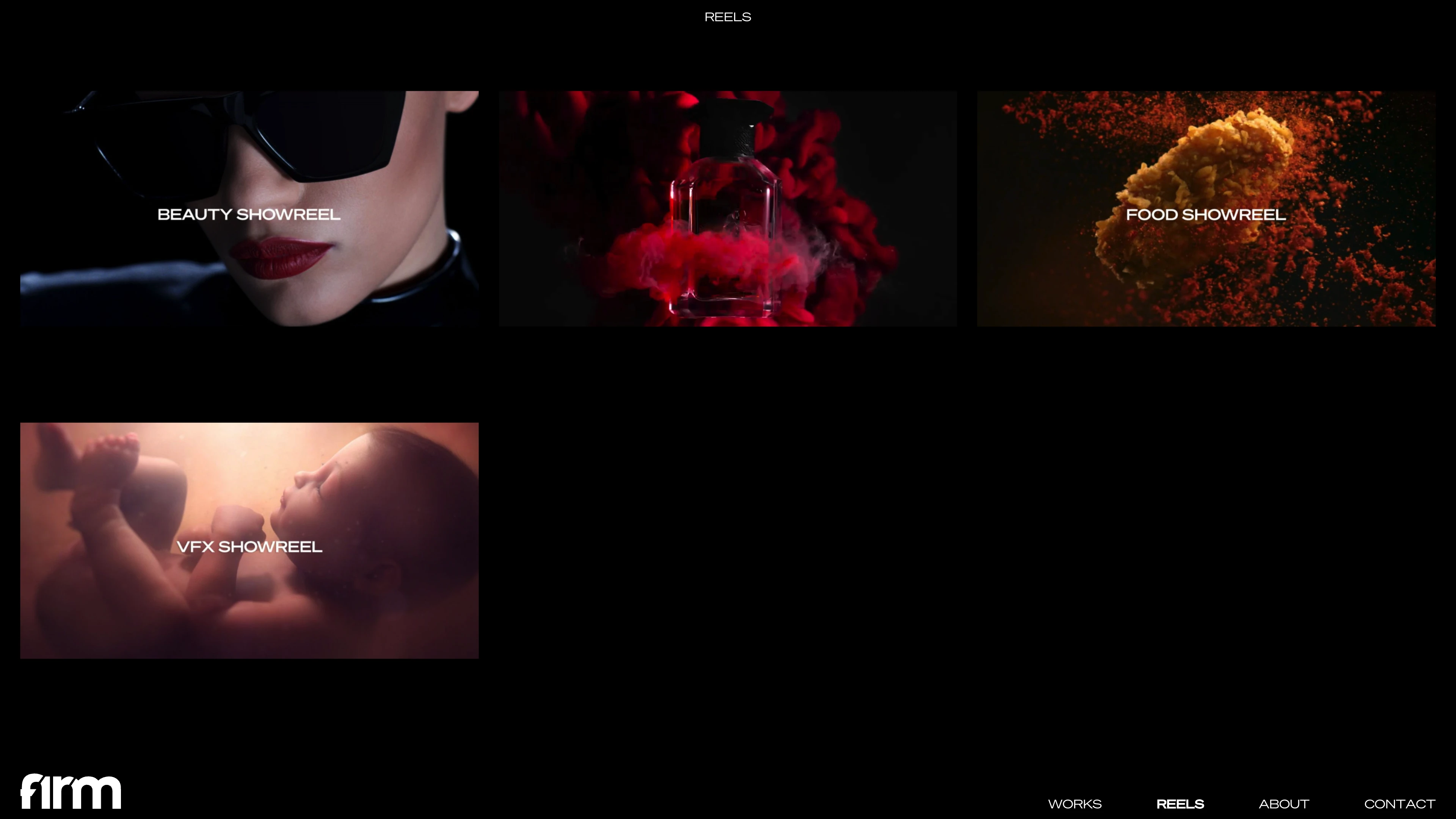 Full page screenshot of the Firm Studio website. Visual studio dedicated to film post-production. Located in the center of Paris, …