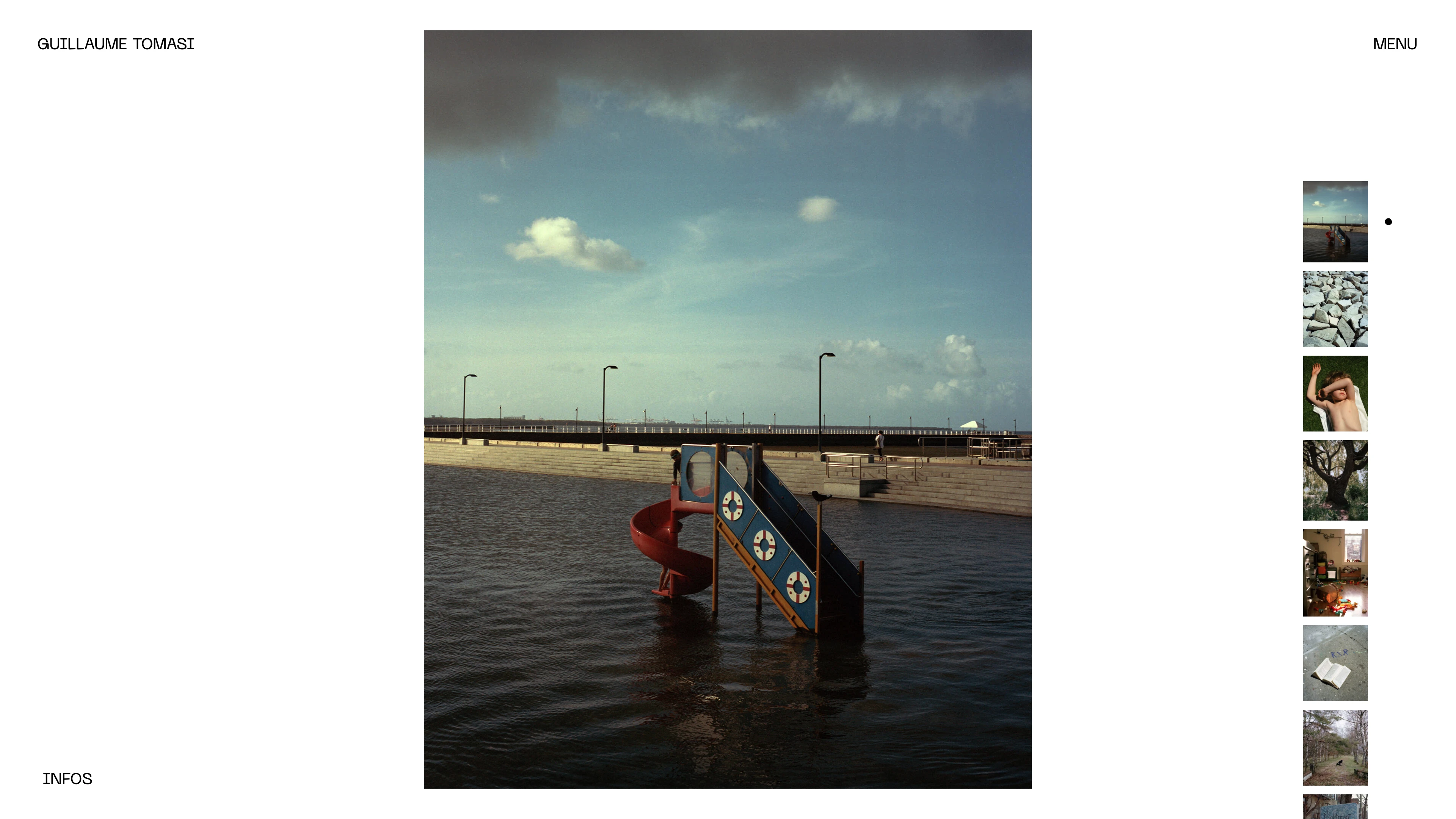 Full page screenshot of the Guillaume Tomasi website. Guillaume Tomasi (b 1984, France) is a photographer and curator based in …