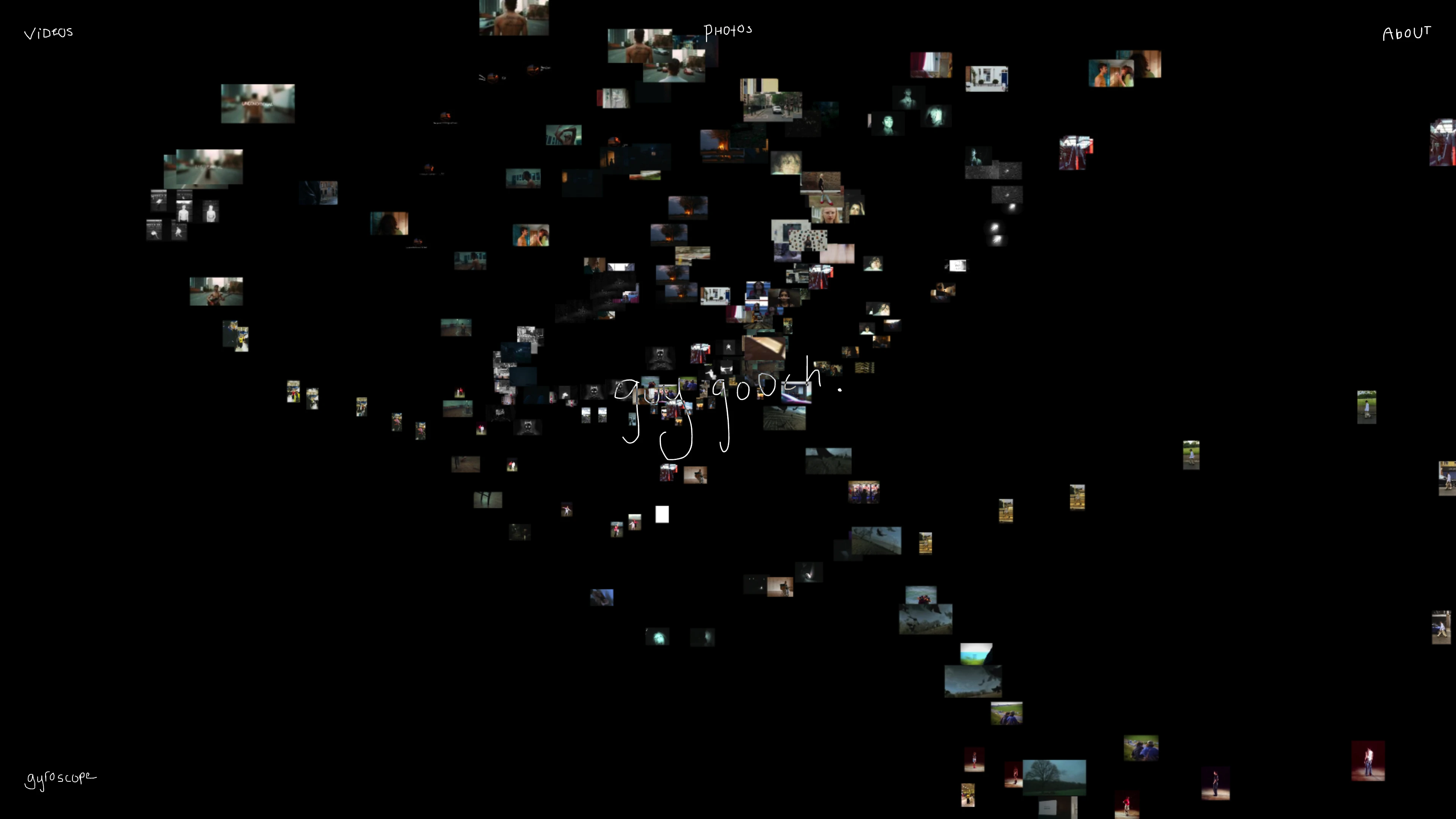 Full page screenshot of the guy gooch website. guy gooch is a director, photographer, and animator living in london.