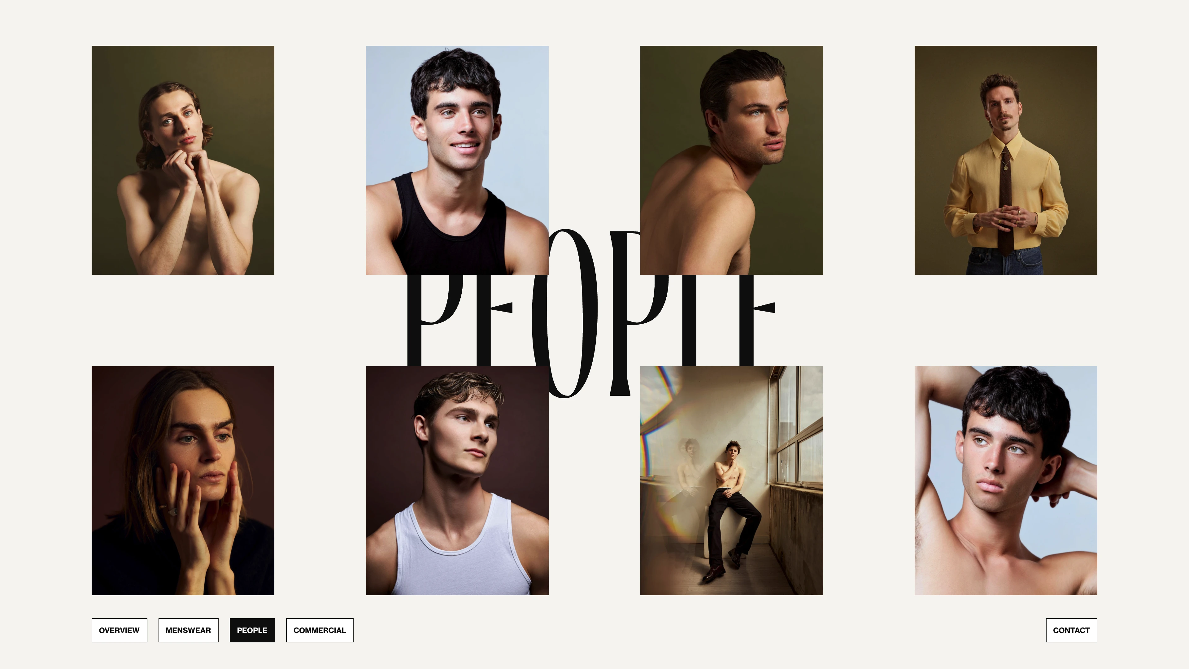 Full page screenshot of the Hannah Miles website. Hannah Miles is a London-based photographer specialising in menswear, people, …