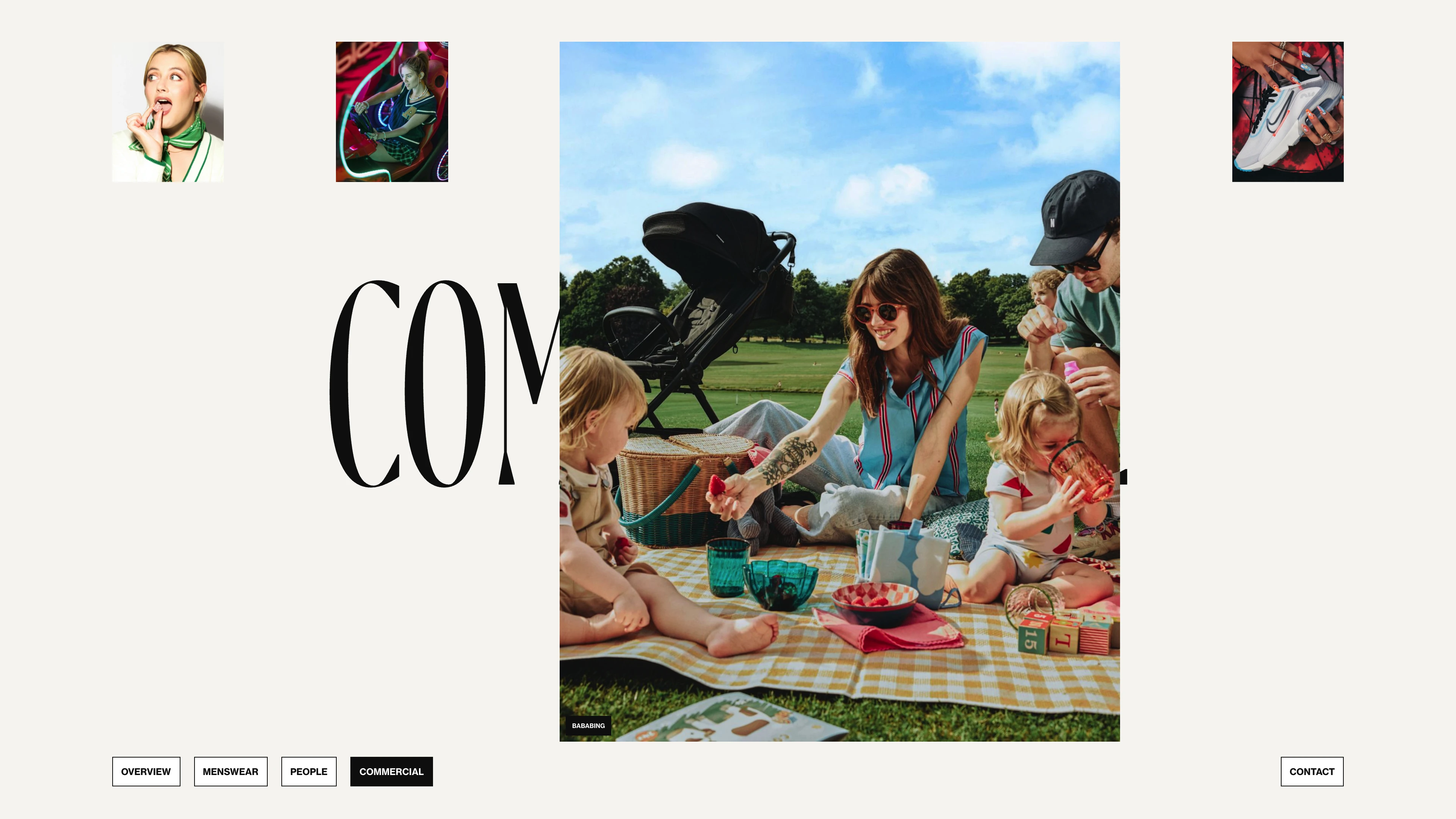Full page screenshot of the Hannah Miles website. Hannah Miles is a London-based photographer specialising in menswear, people, …