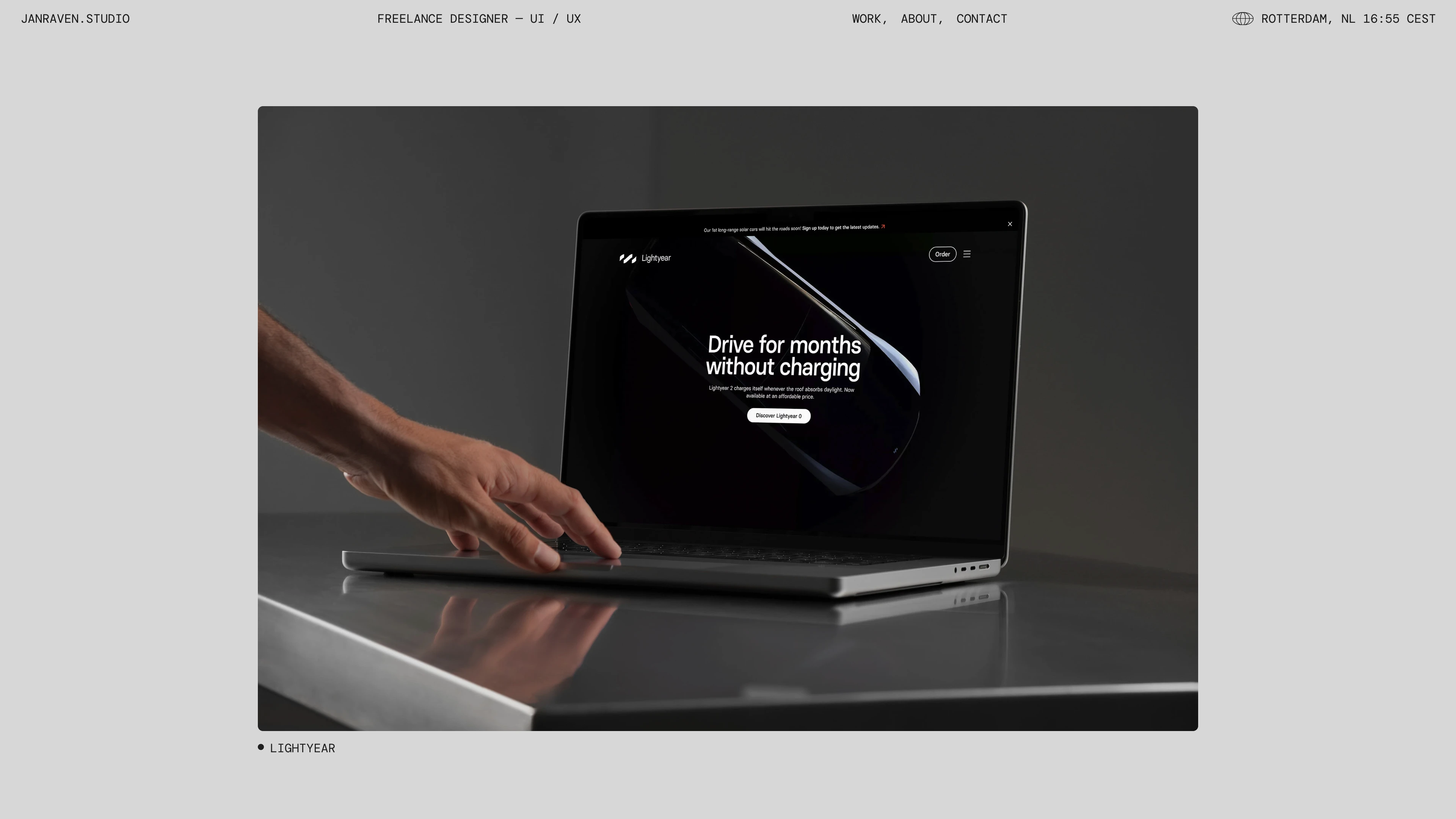 Full page screenshot of the Jan Raven Studio website. I am a freelance UI / UX designer with 10+ years of experience. I work with …