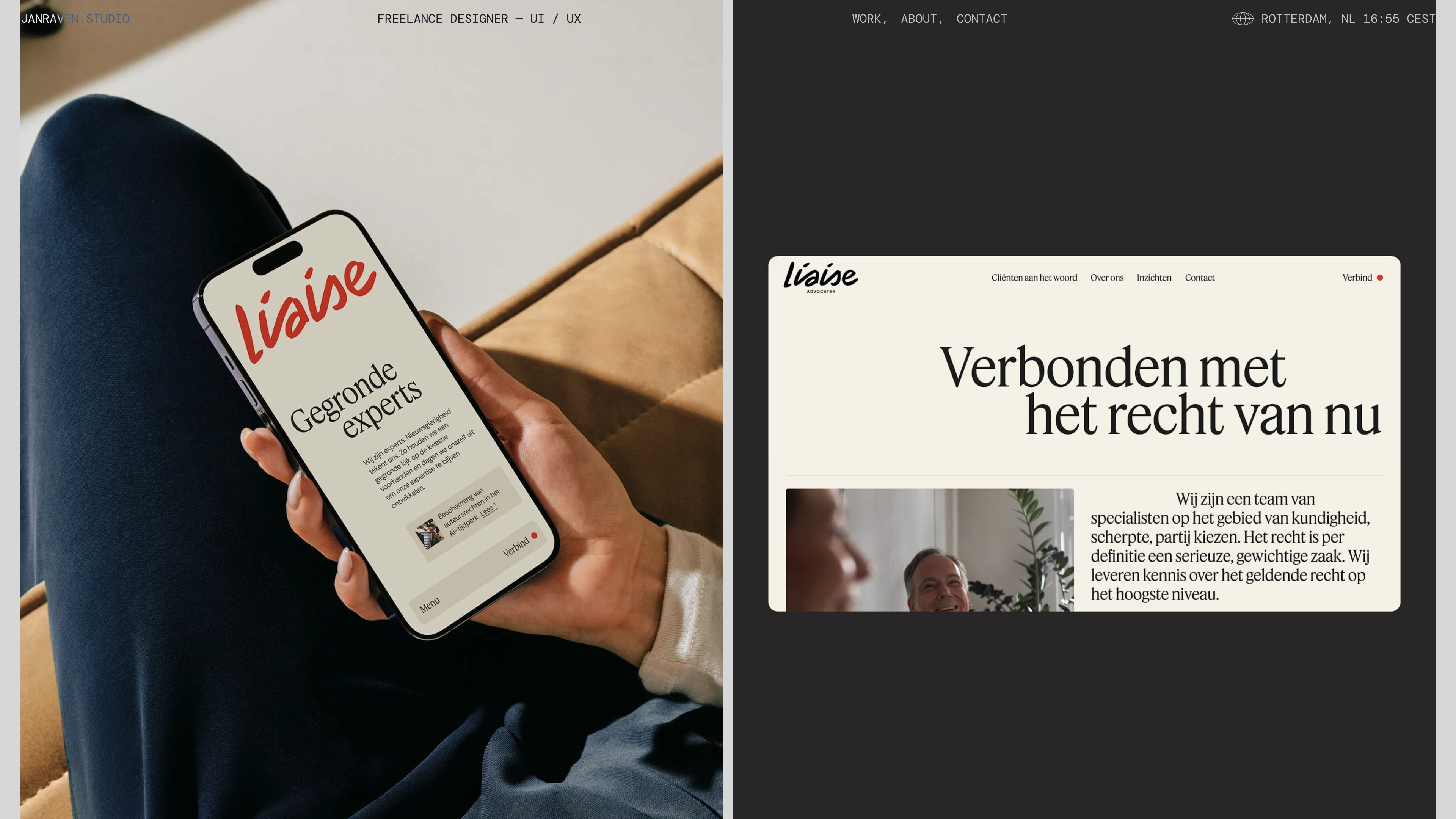 Full page screenshot of the Jan Raven Studio website. I am a freelance UI / UX designer with 10+ years of experience. I work with …