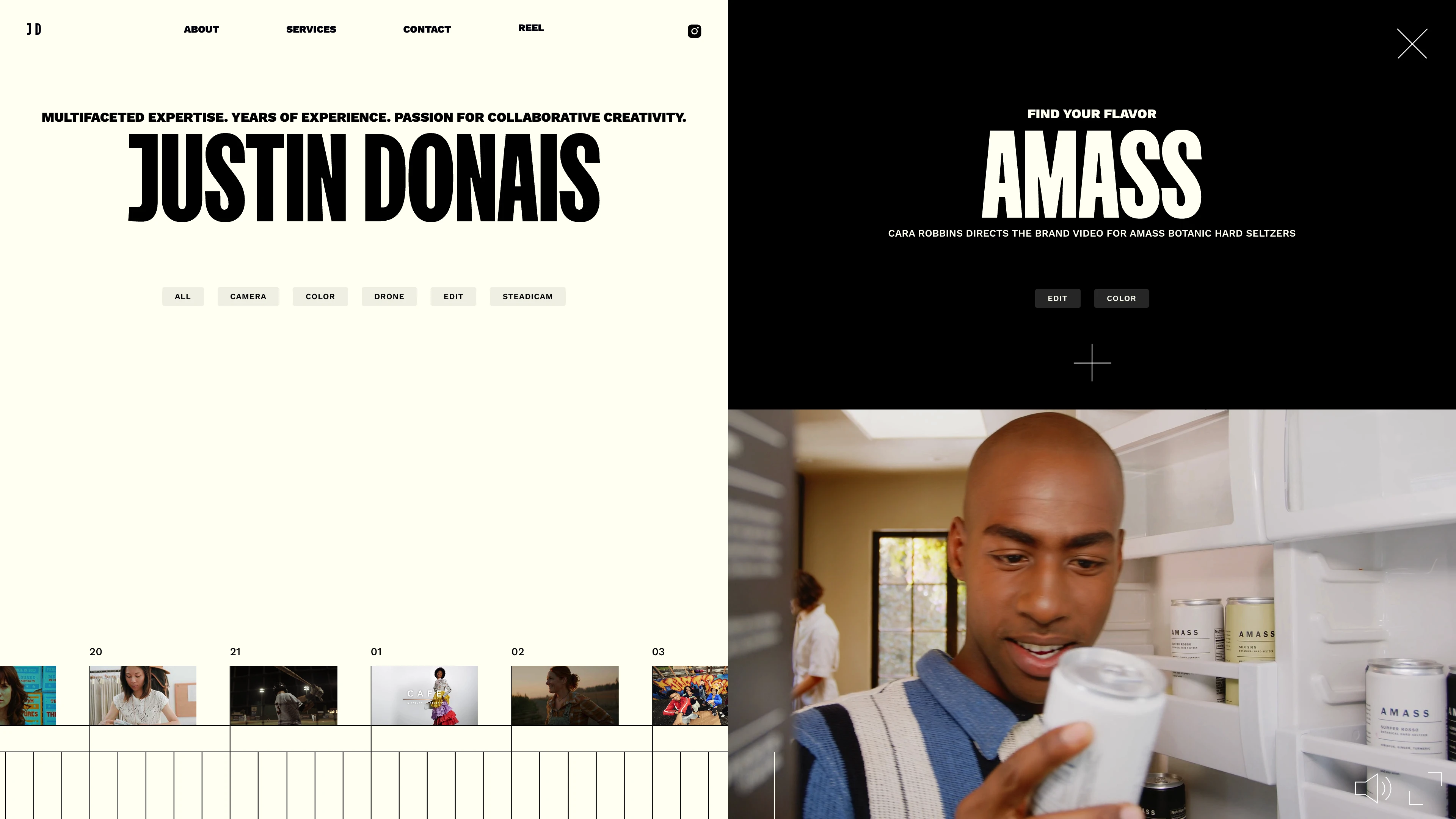 Full page screenshot of the Justin Donais website. I'm Justin Donais, a lifelong visual artist driven by a profound passion for …