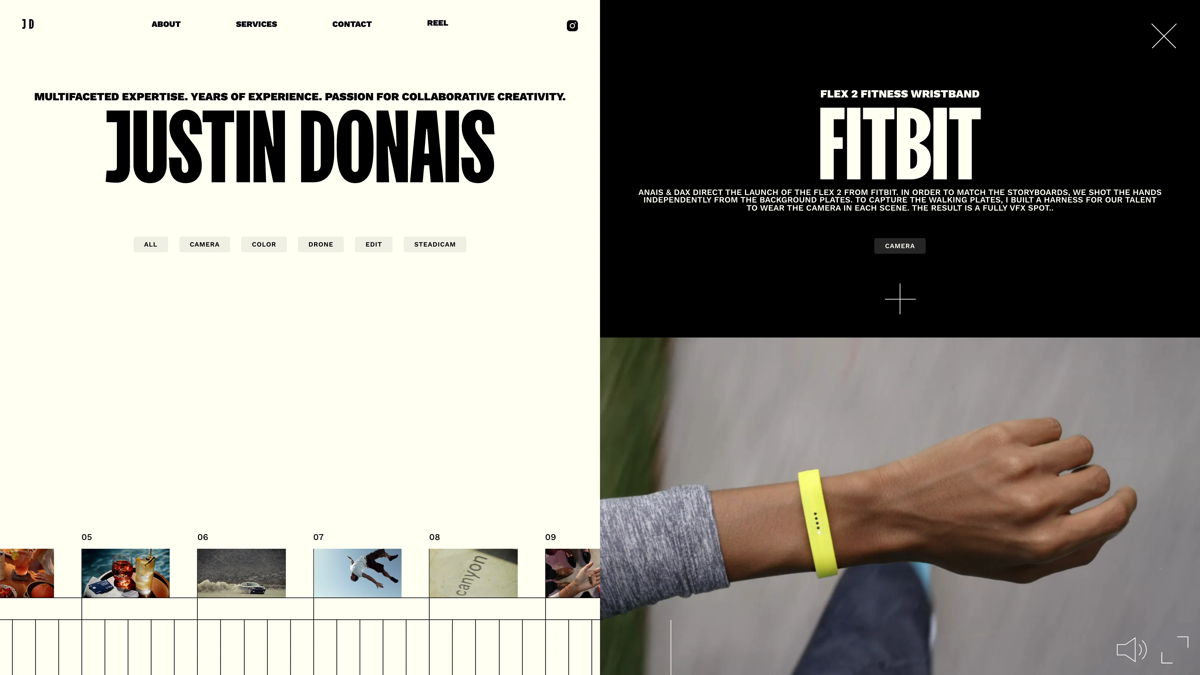 Full page screenshot of the Justin Donais website. I'm Justin Donais, a lifelong visual artist driven by a profound passion for …
