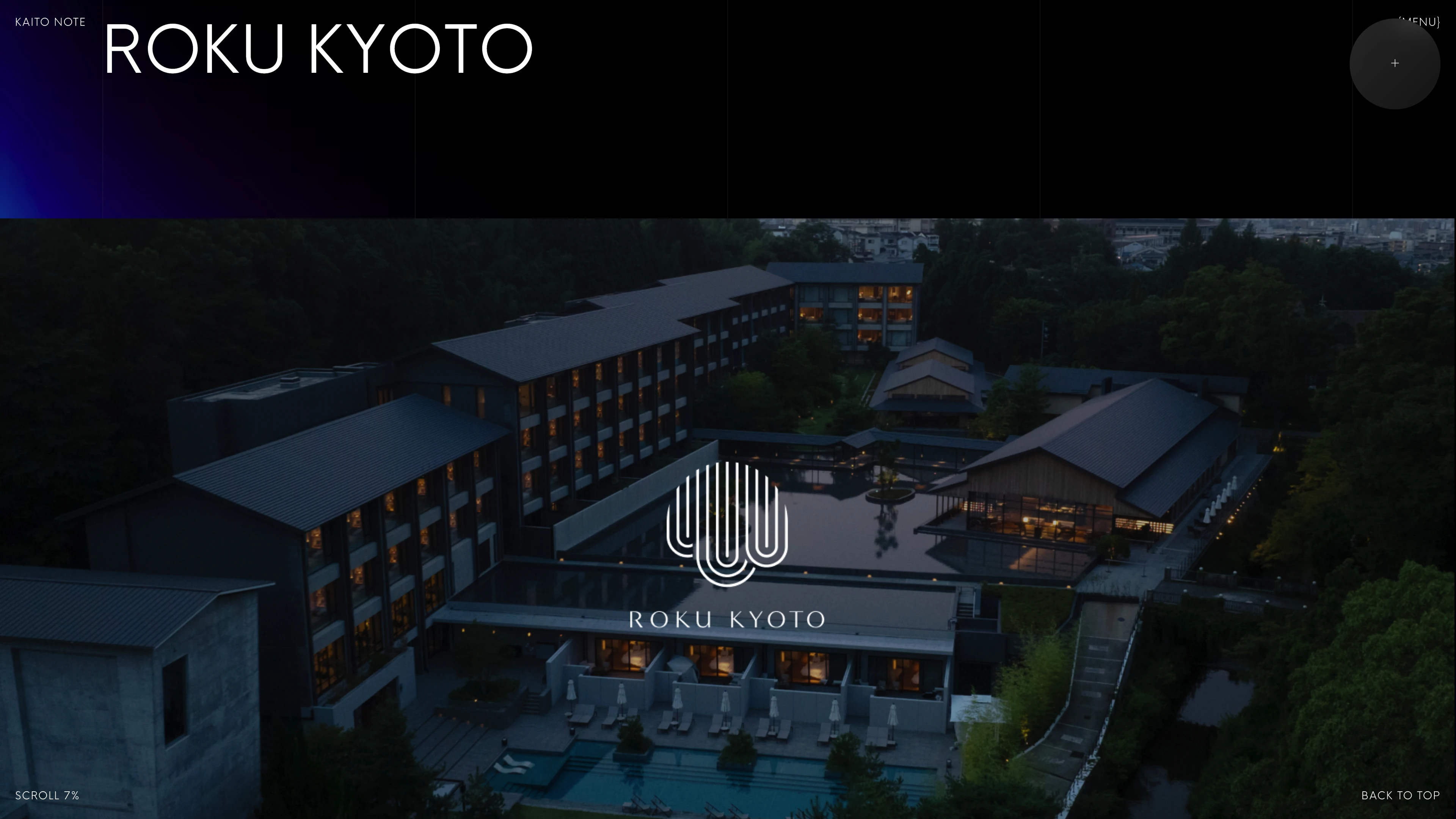 Full page screenshot of the Kaito Note website. Motion Designer & Web Developer. Based in Osaka,Japan. Creating digital …