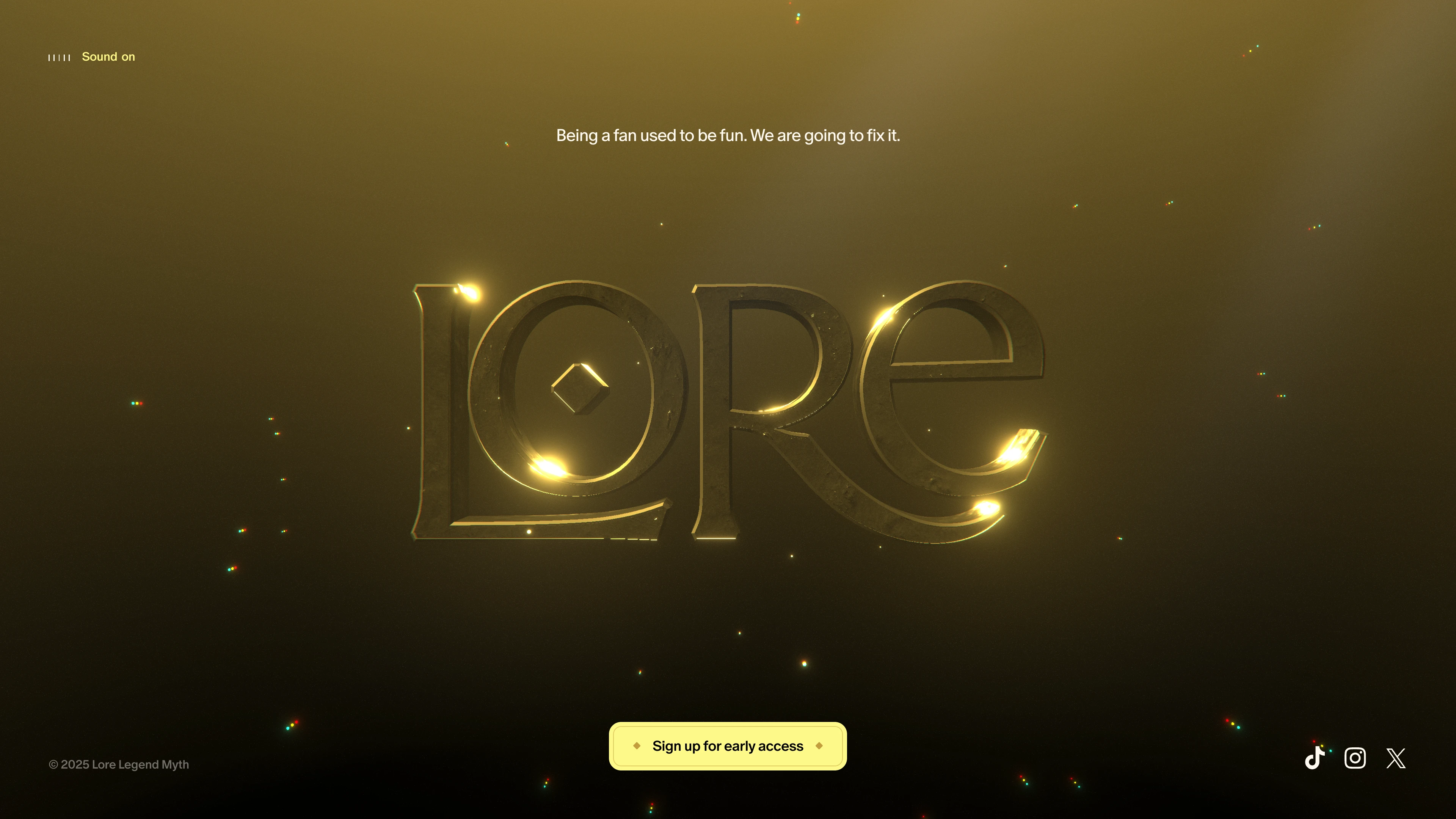 Full page screenshot of the Lore website. Lore - Being a fan used to be fun. We are going to fix it.