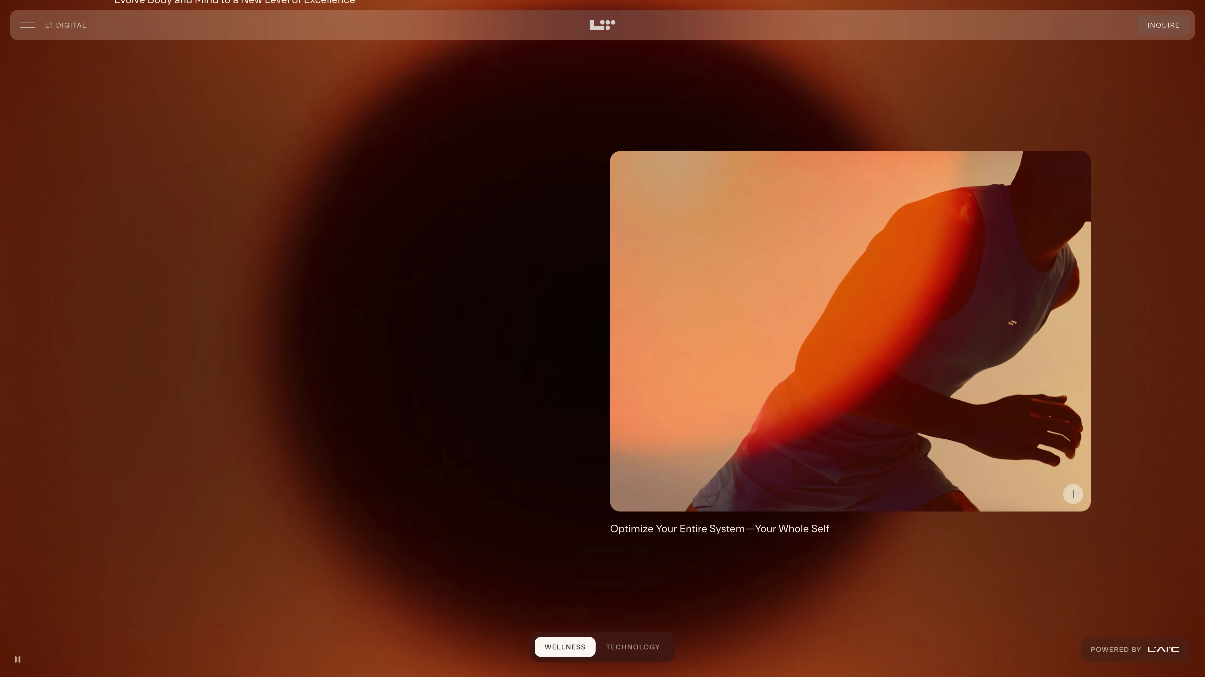 Full page screenshot of the LT Digital website. High performance fitness studio, NYC. Exclusive state-of-the-art gym with …