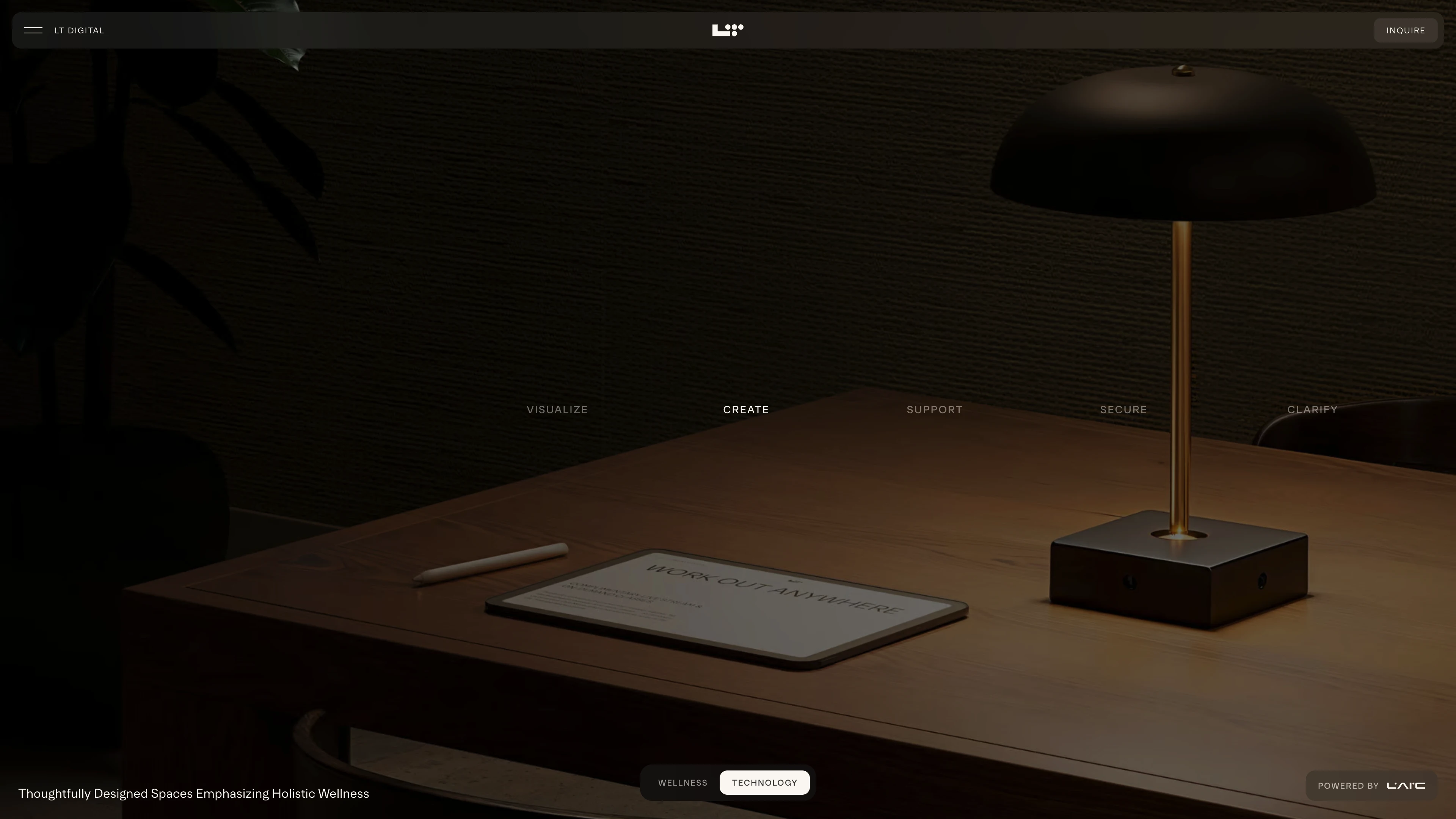 Full page screenshot of the LT Digital website. High performance fitness studio, NYC. Exclusive state-of-the-art gym with …