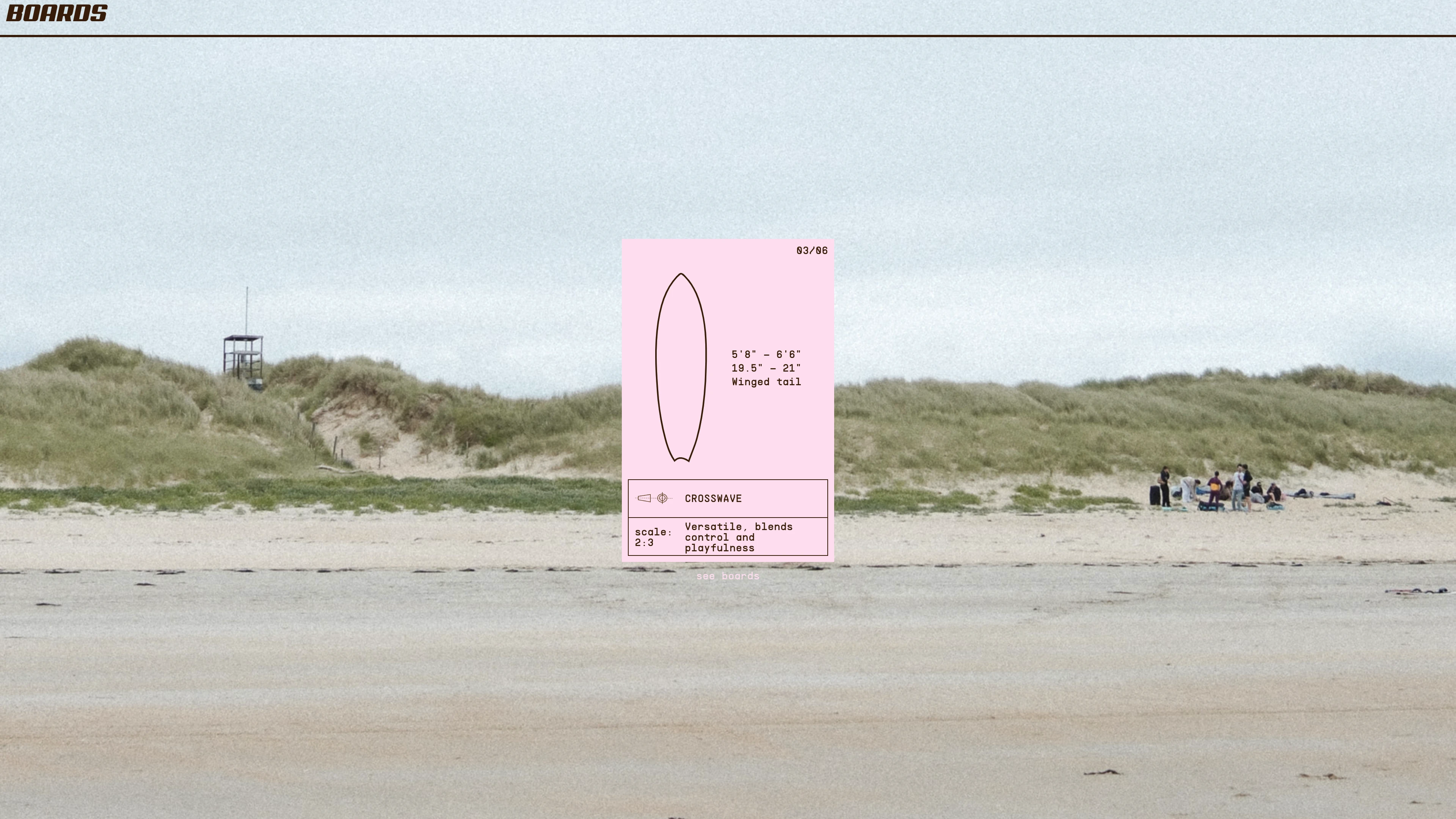 Full page screenshot of the Reckless Surfboards website. Reckless handcrafts fast, soulful surfboards for the unapologetically free. Pure …