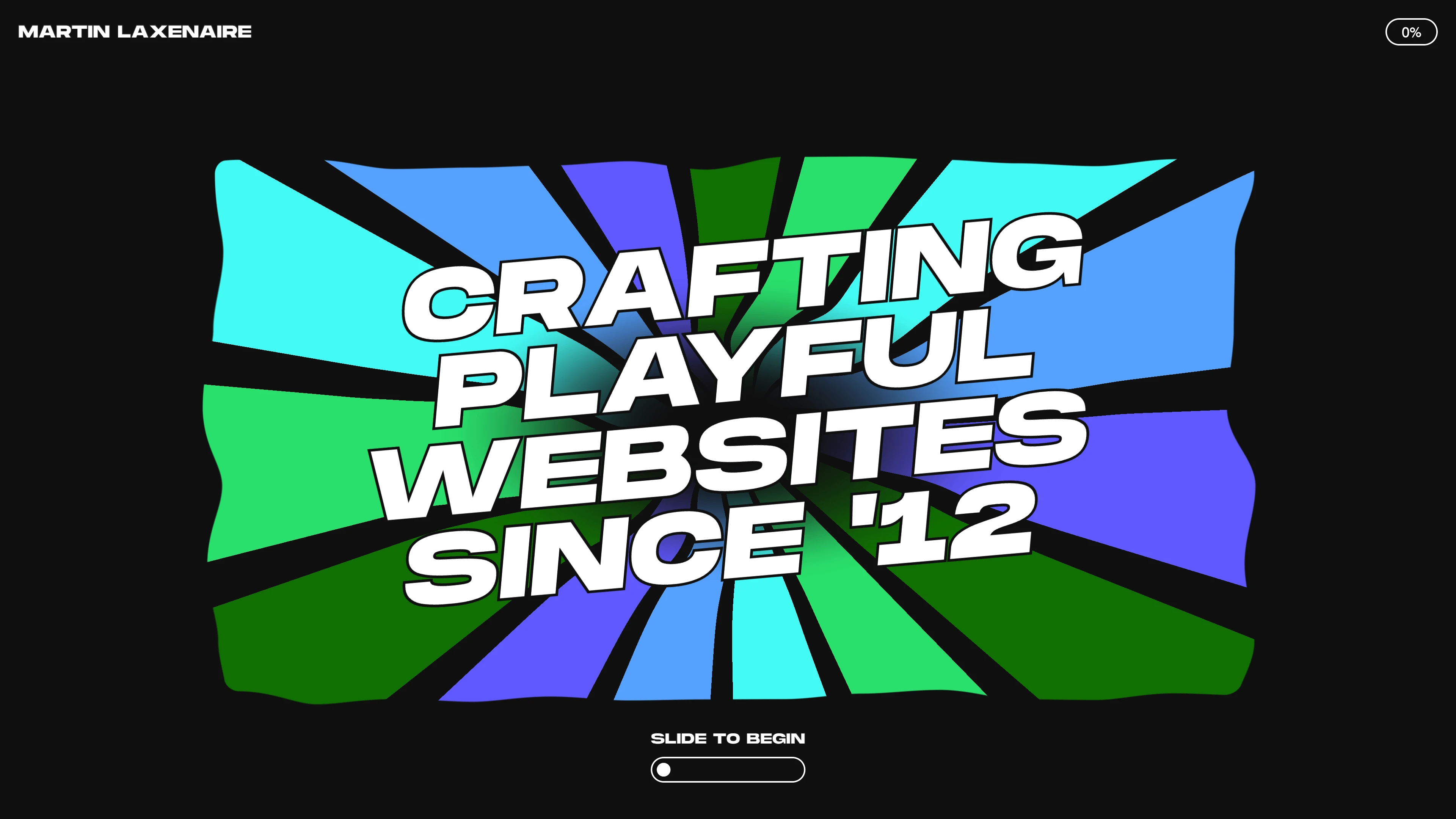 Full page screenshot of the Martin Laxenaire website. I am a front-end developer specialized in animations, micro-interactions, …