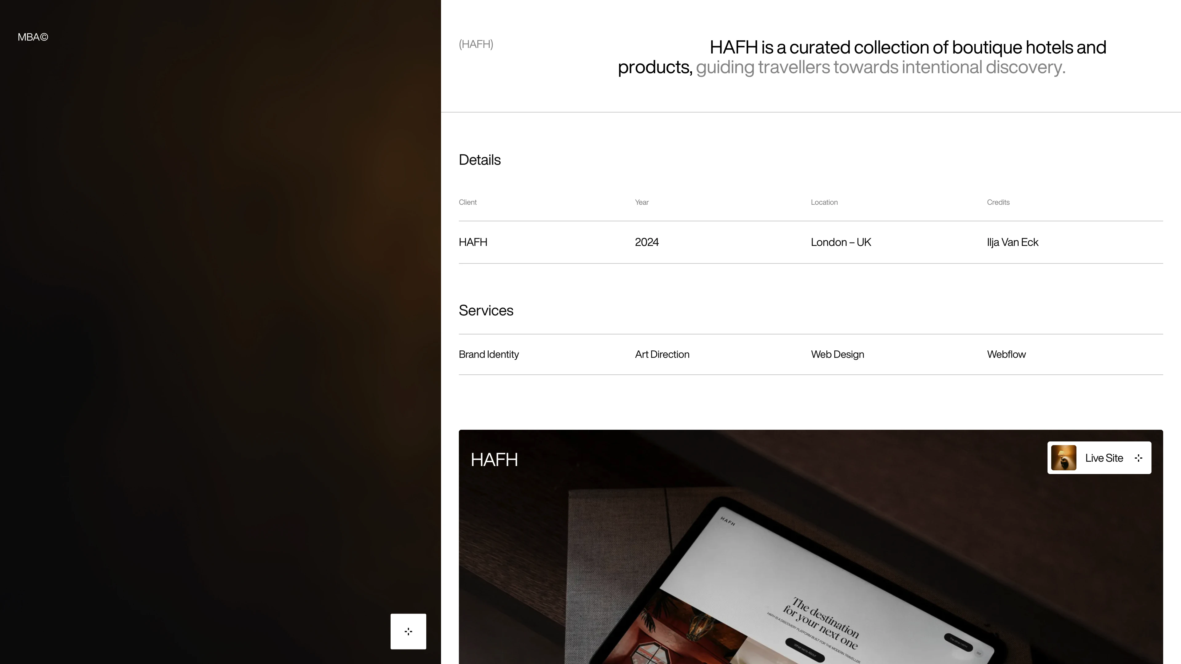 Full page screenshot of the Martín Briceno website. Independent Art Director and Digital Designer. Committed to solving problems …