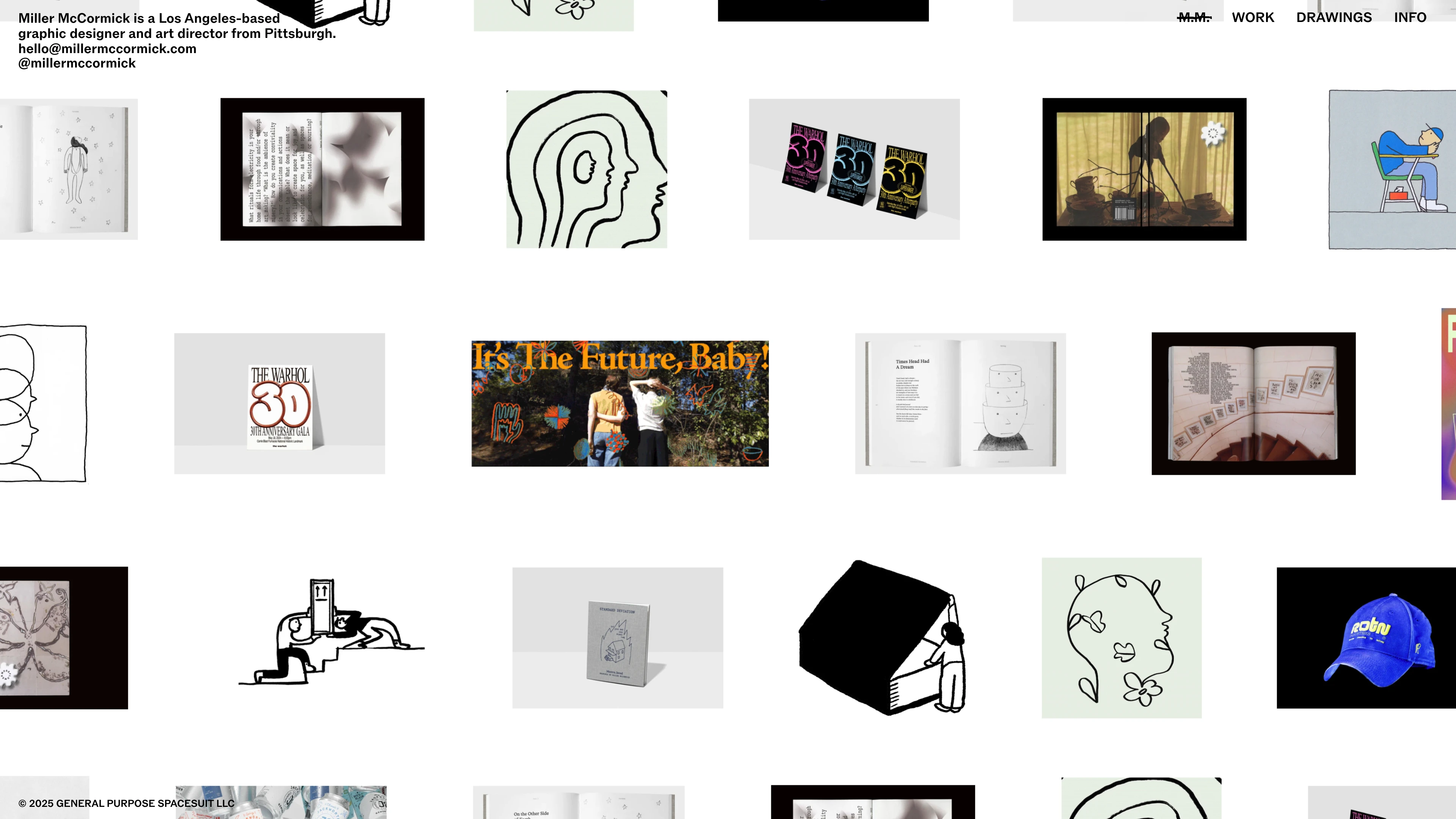 Full page screenshot of the Miller McCormick website. Miller McCormick is a Los Angeles-based designer and art director from …