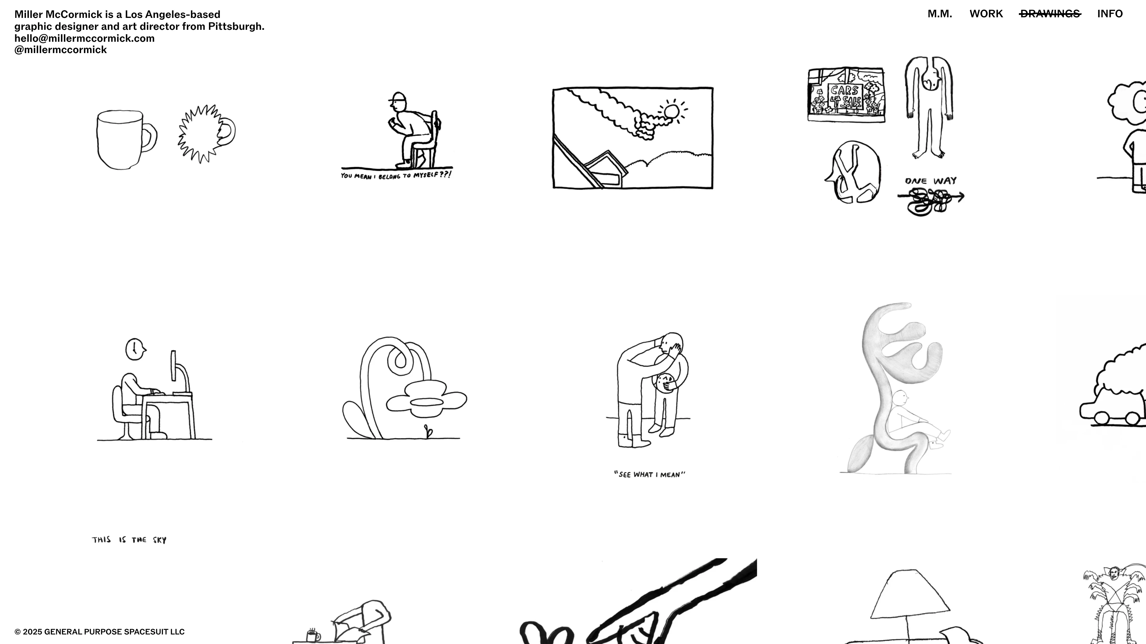 Full page screenshot of the Miller McCormick website. Miller McCormick is a Los Angeles-based designer and art director from …