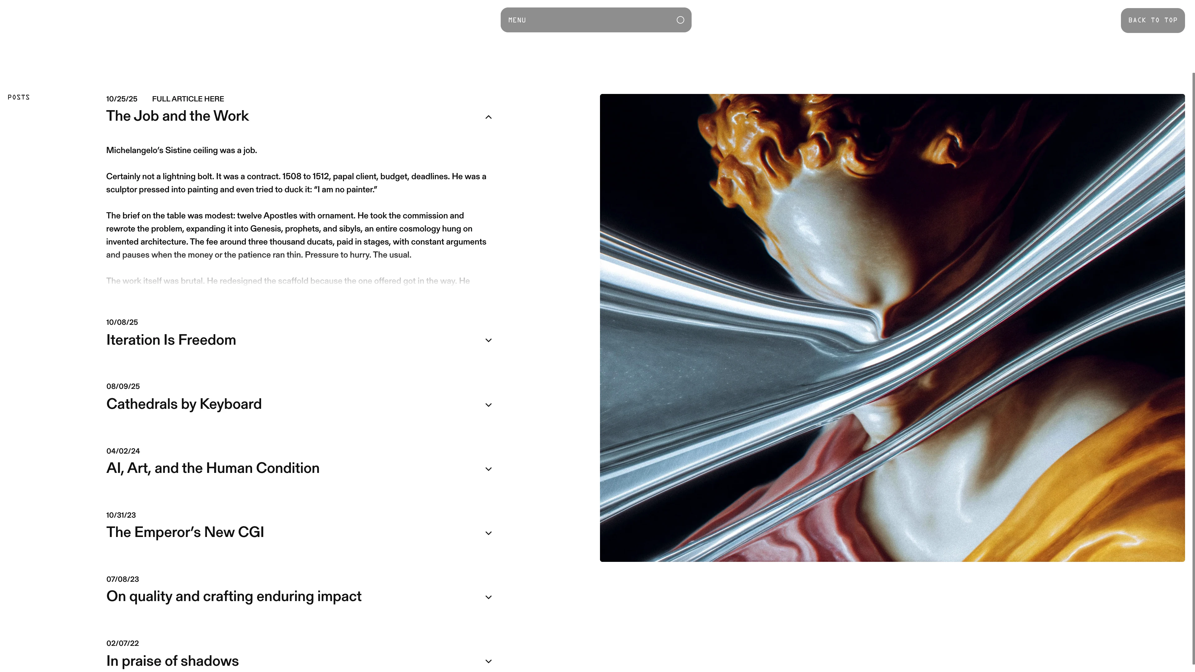 Full page screenshot of the Minorstep website. Minorstep is an image-making studio founded and led by George Kroustallis, a …