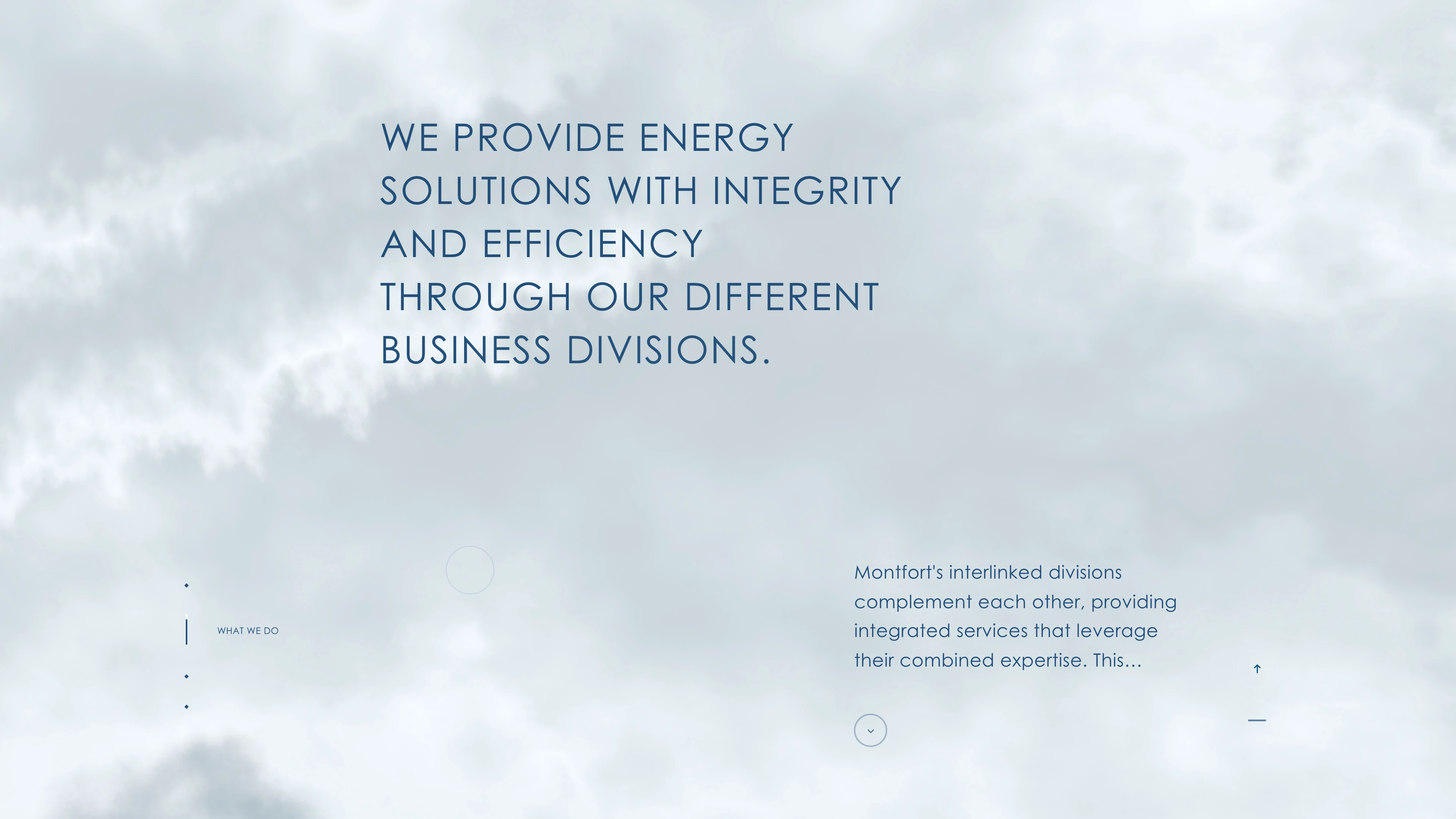 Full page screenshot of the Montfort website. We are a global commodity trading company and asset investment company that …