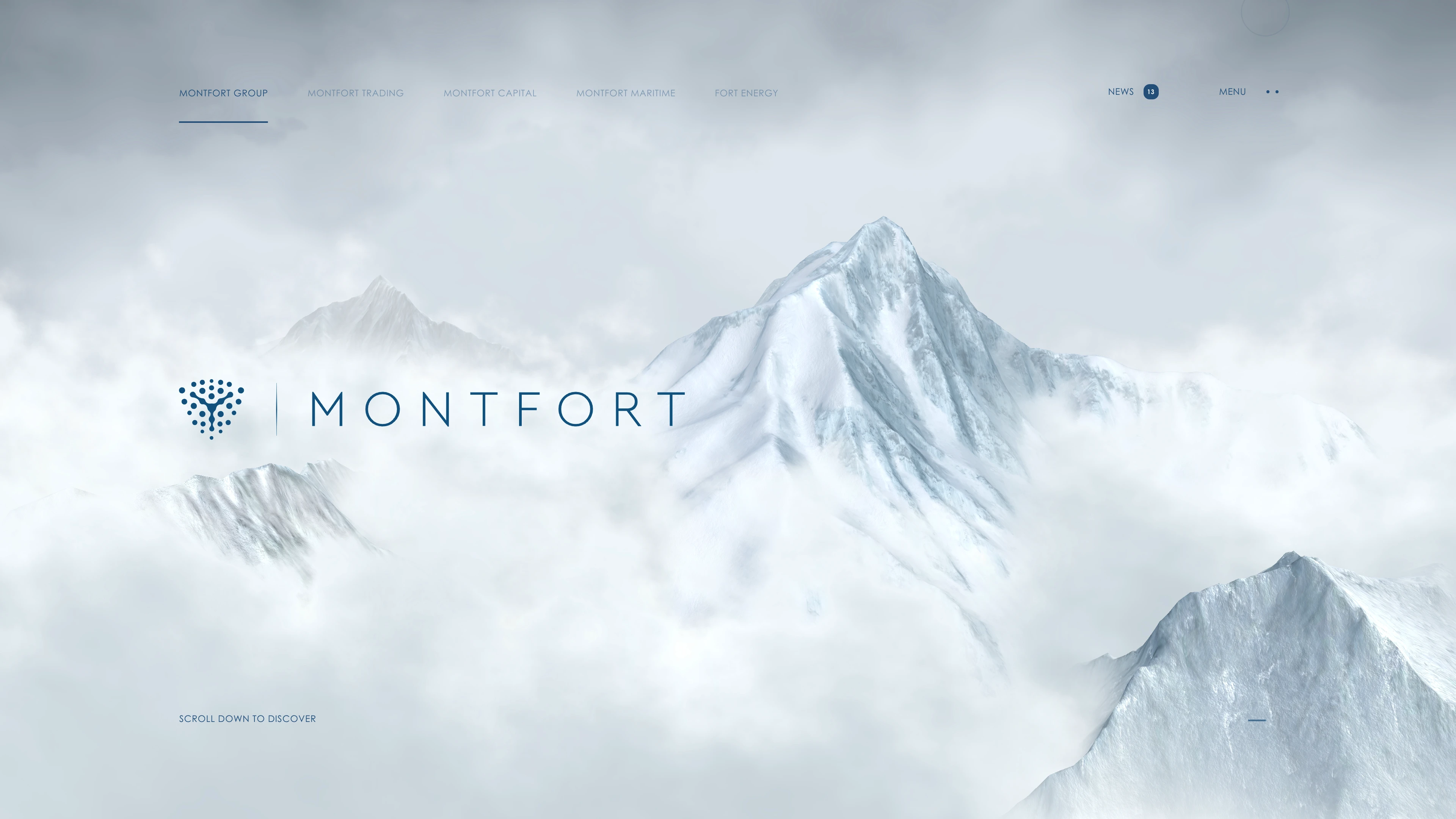 Full page screenshot of the Montfort website. We are a global commodity trading company and asset investment company that …