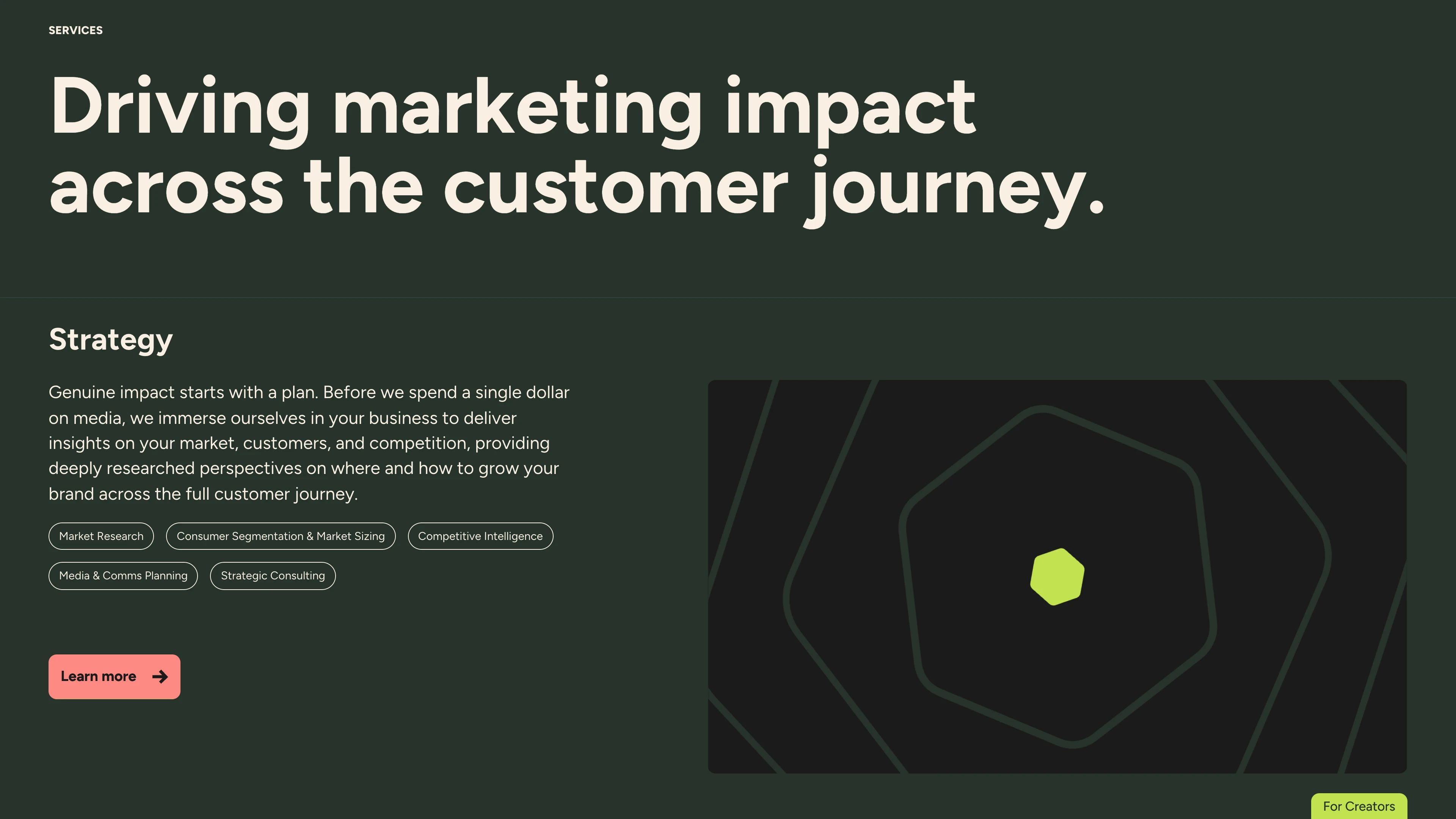 Full page screenshot of the New Egen website. We are an industry-leading digital marketing agency partnering with bold brands …
