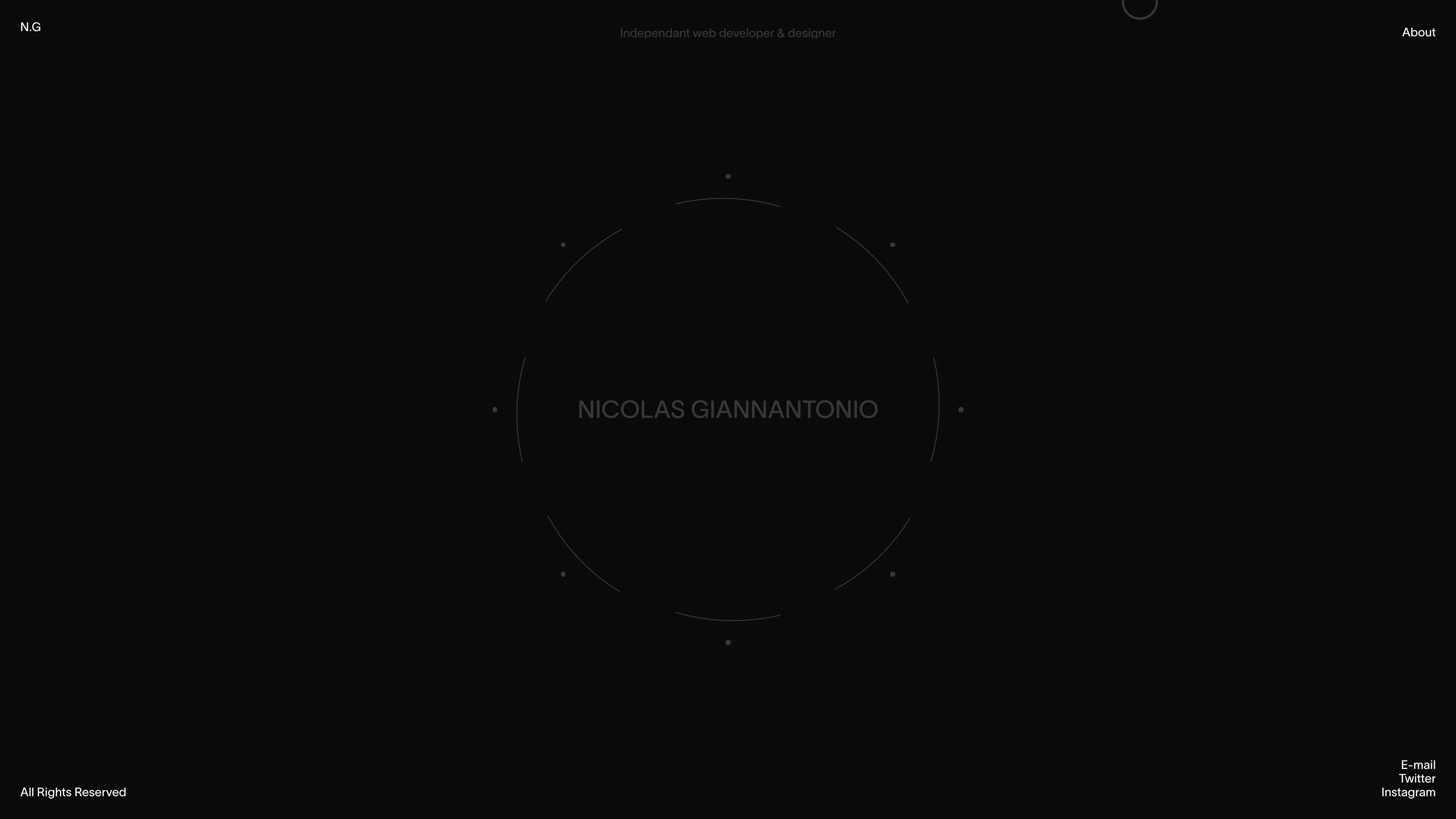 Full page screenshot of the Nicolas Giannantonio website. Independant developer & designer. Nicolas Giannantonio partners with brands and …