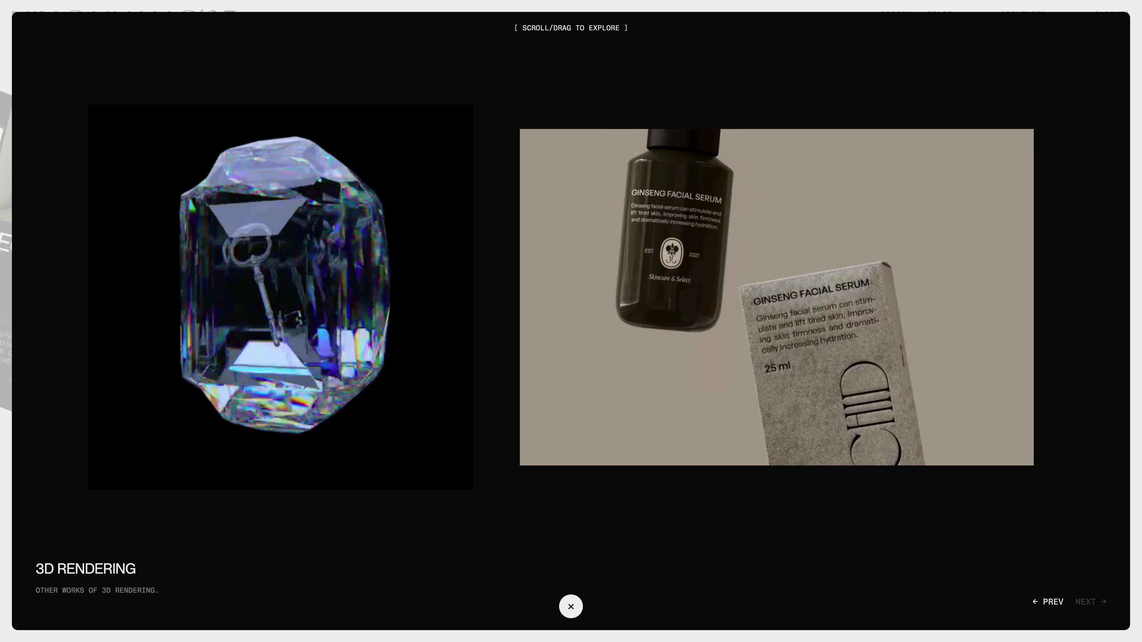 Full page screenshot of the Ning Huang website. Ning Huang is a designer focus on digitalexperience and creative development.