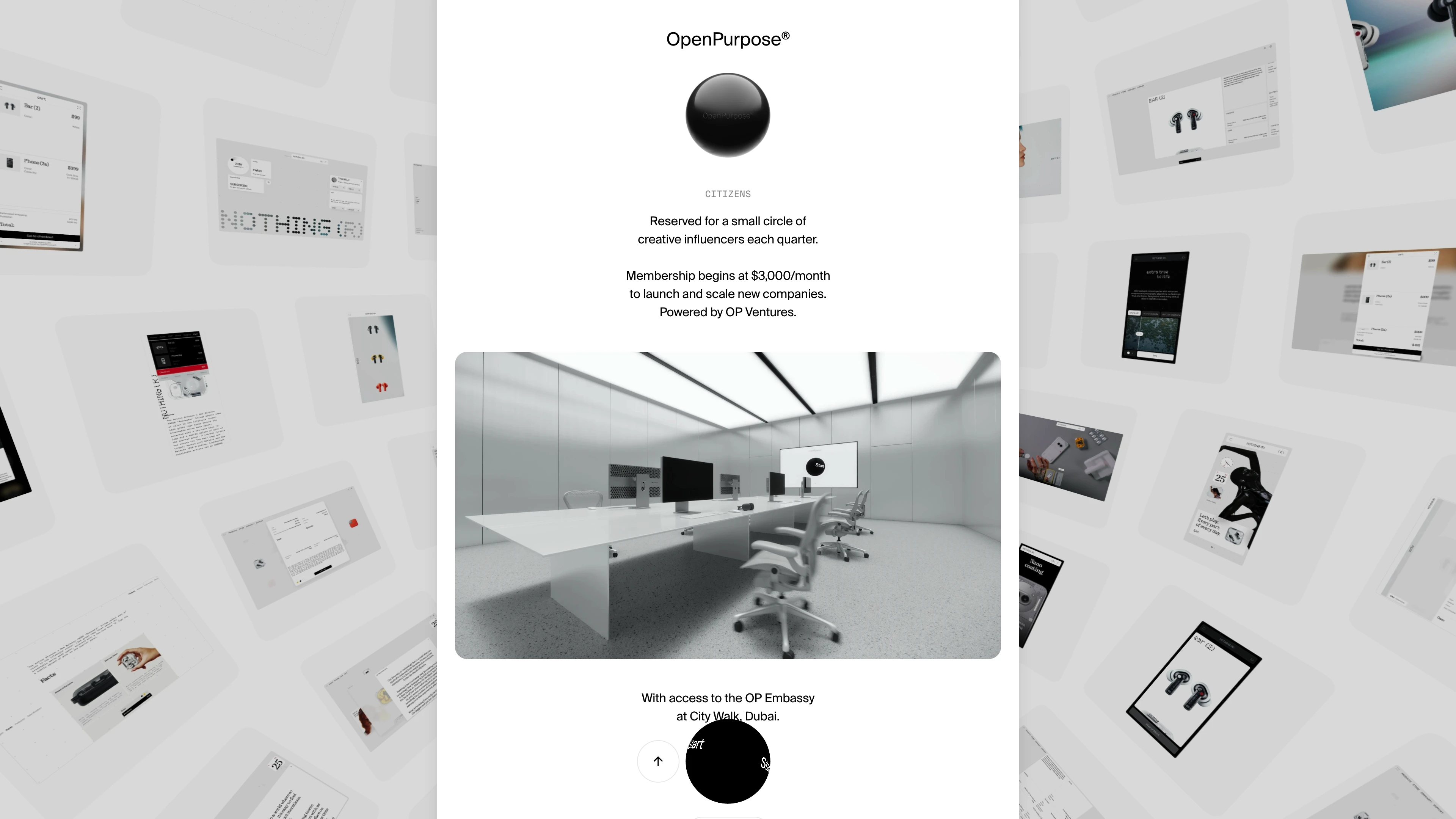 Full page screenshot of the OpenPurpose website. Welcome to The Creative Circle. A curated membership club for designers, …