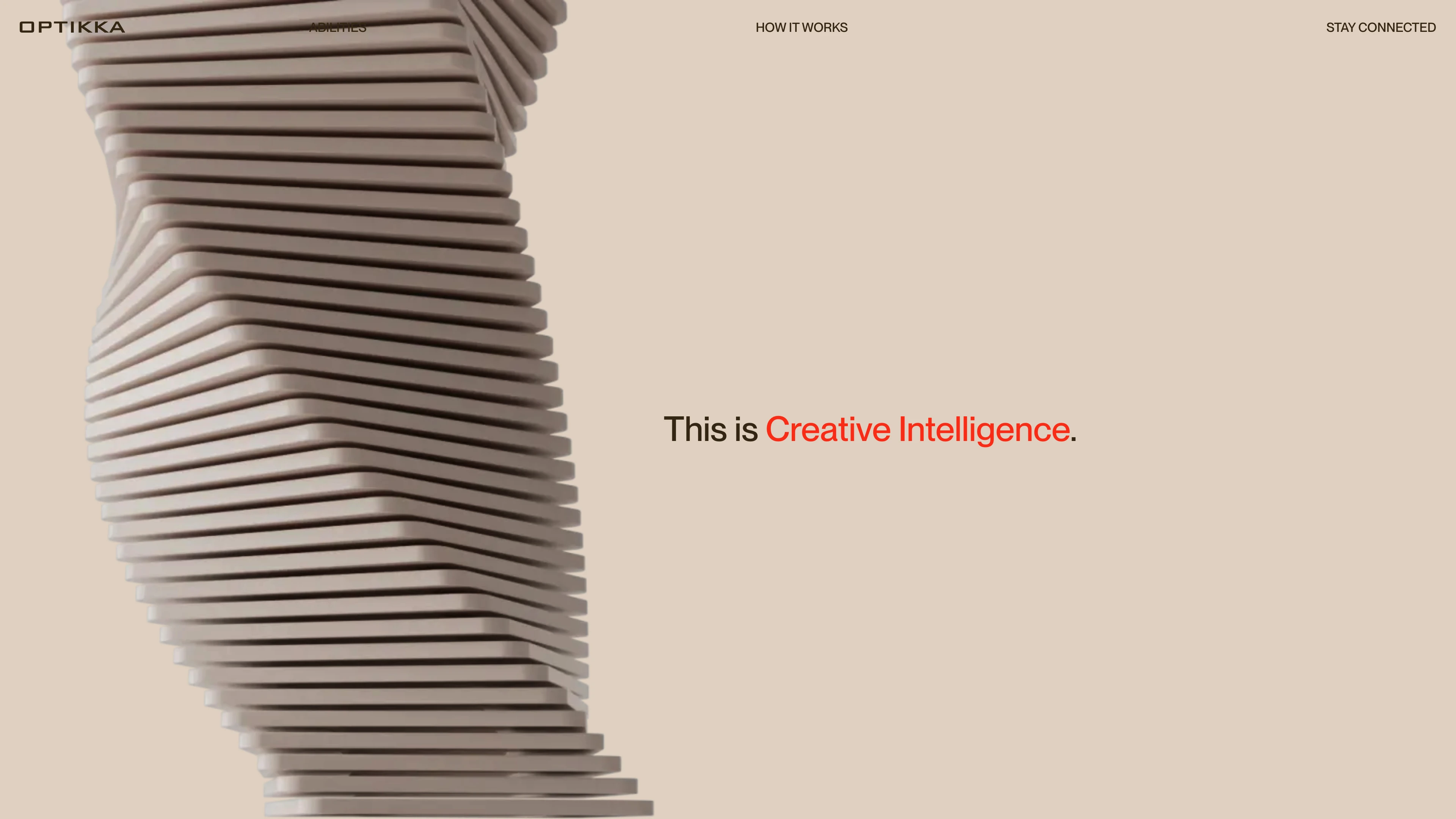 Full page screenshot of the Optikka website. Optikka redefines design workflows, empowering you to scale creative, protect …