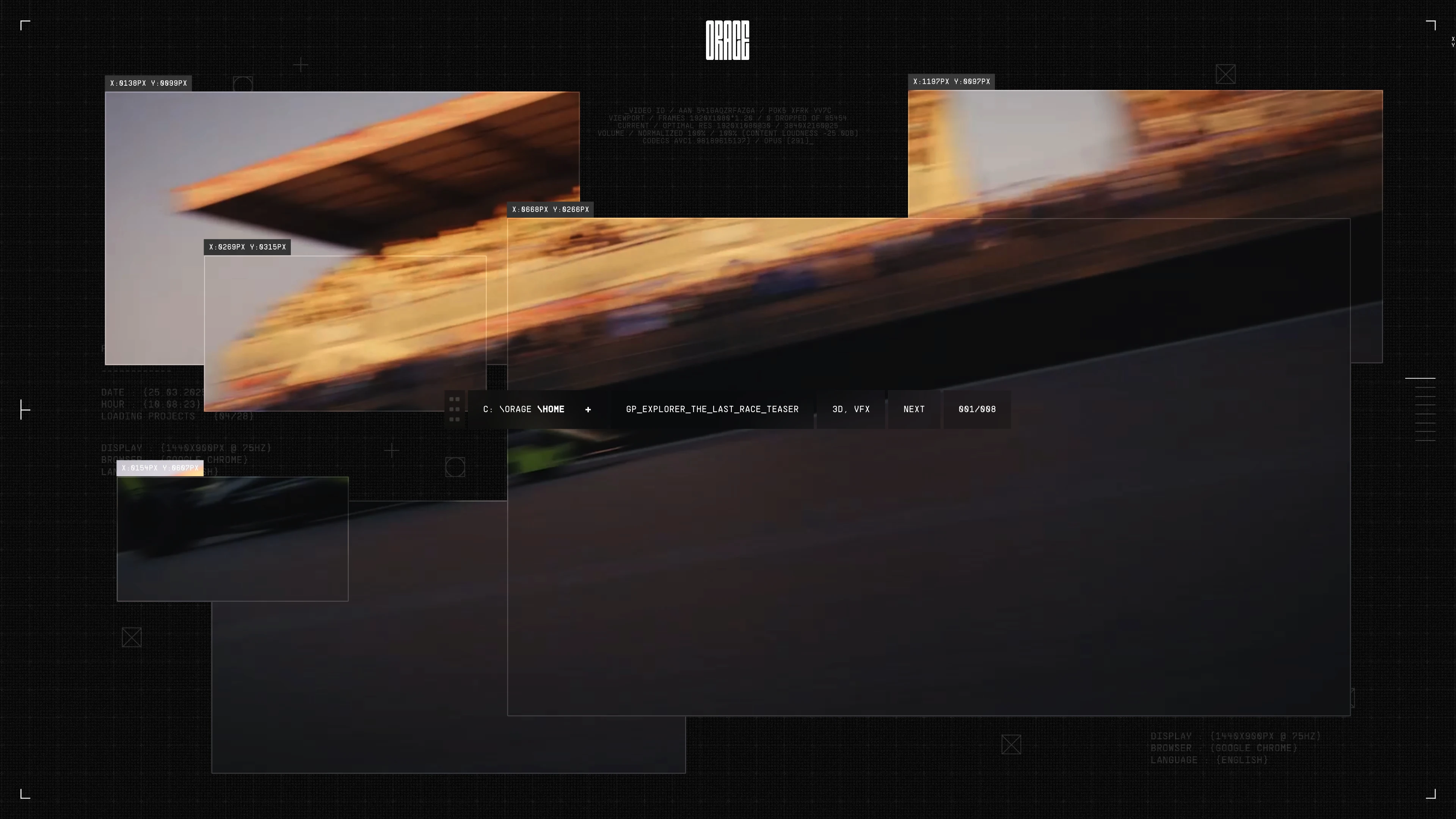 Full page screenshot of the Orage website. Orage studio is a creative post-production studio based in Paris. Combining …