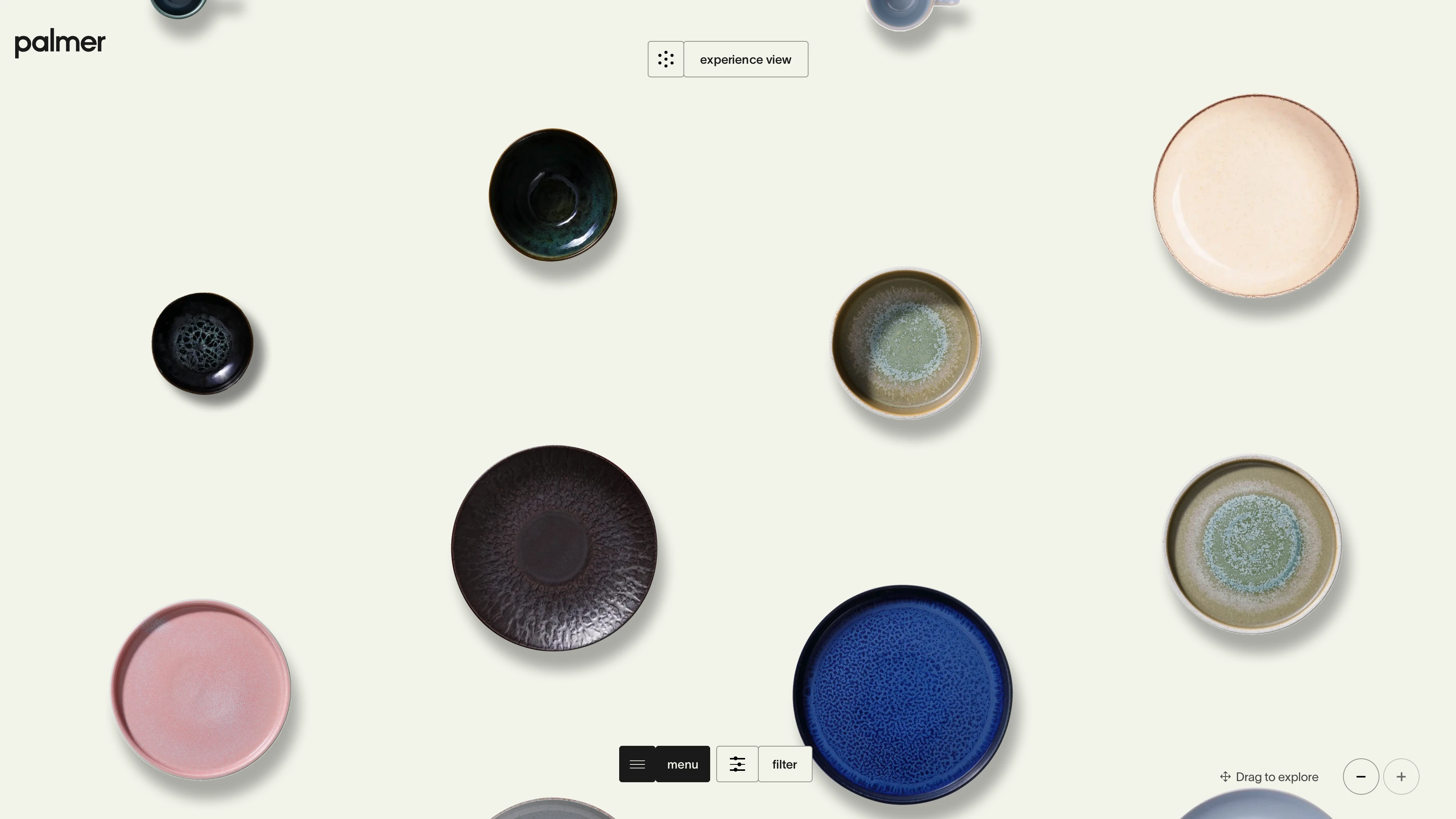 Full page screenshot of the Palmer Dinnerware website. Indulge your senses with Palmer's exquisite dinnerware collection. Designed to …