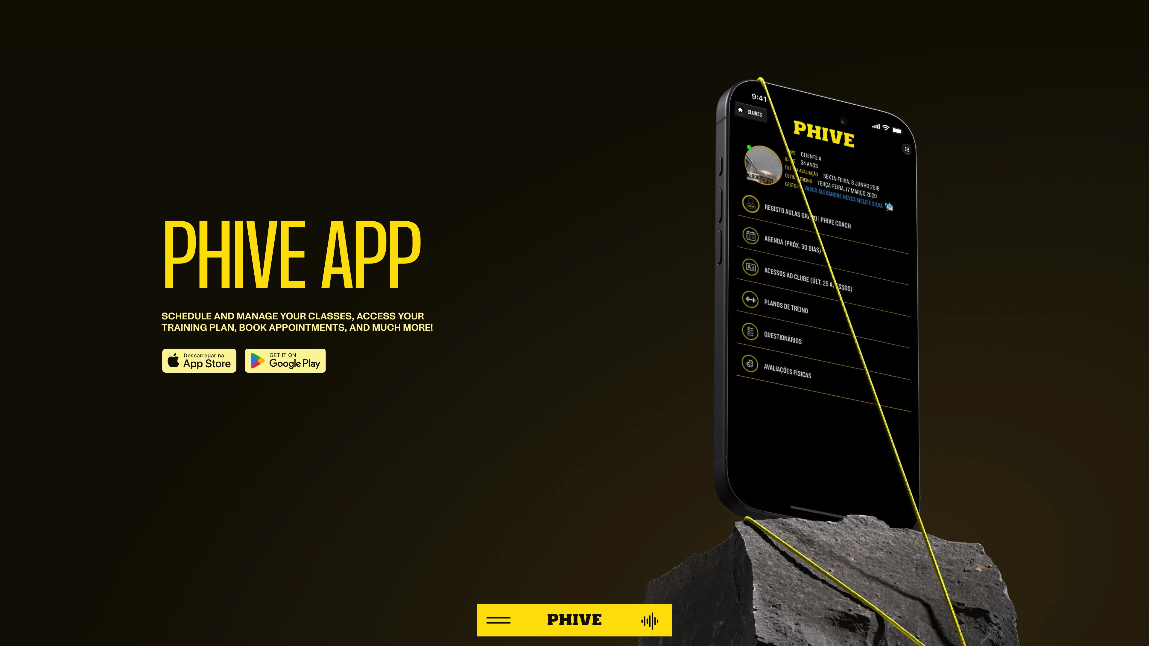 Full page screenshot of the Phive website. It's not just fitness. It's living fully