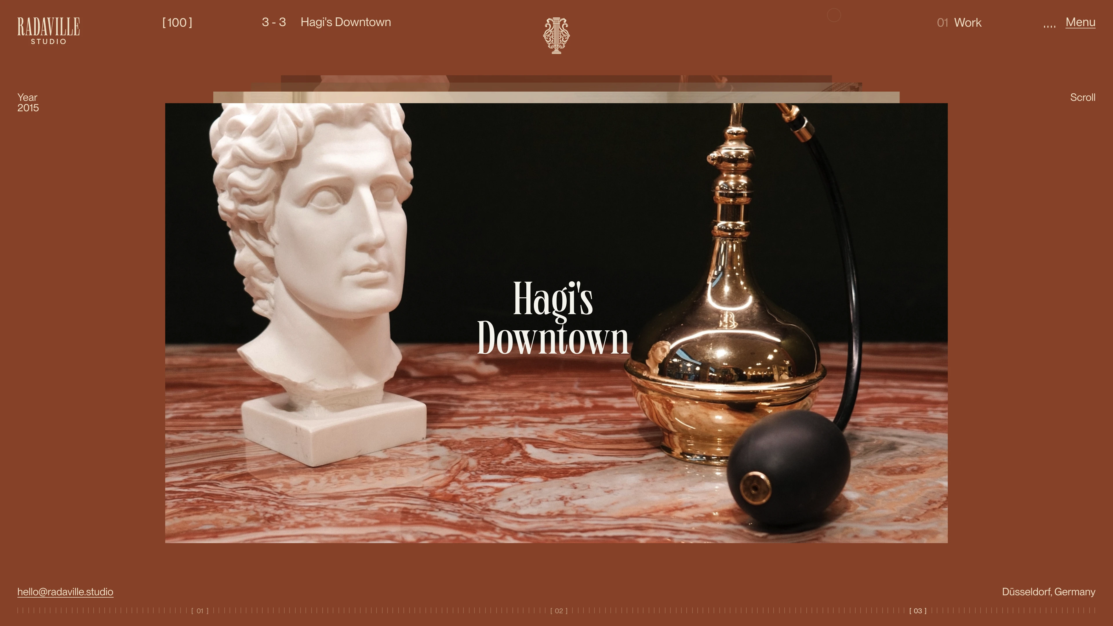 Full page screenshot of the Radaville Studio website. Radaville Studio is a multi-disciplinary design studio specializing in Interior …