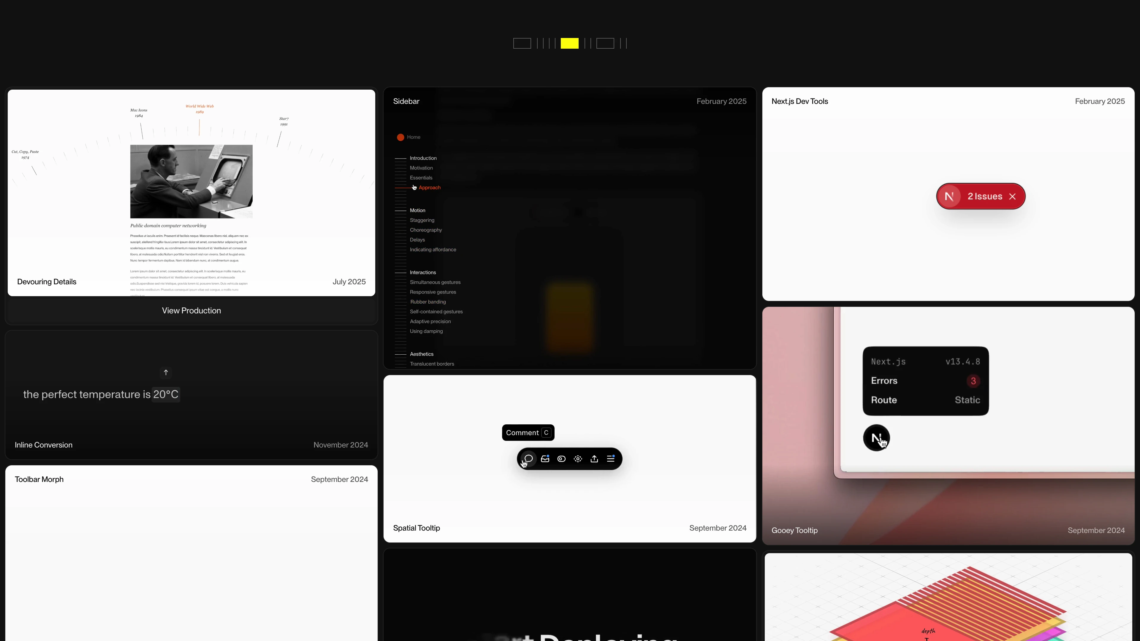 Full page screenshot of the Rauno Freiberg website. Rauno Freiberg is an Estonian interaction designer working with Vercel and …