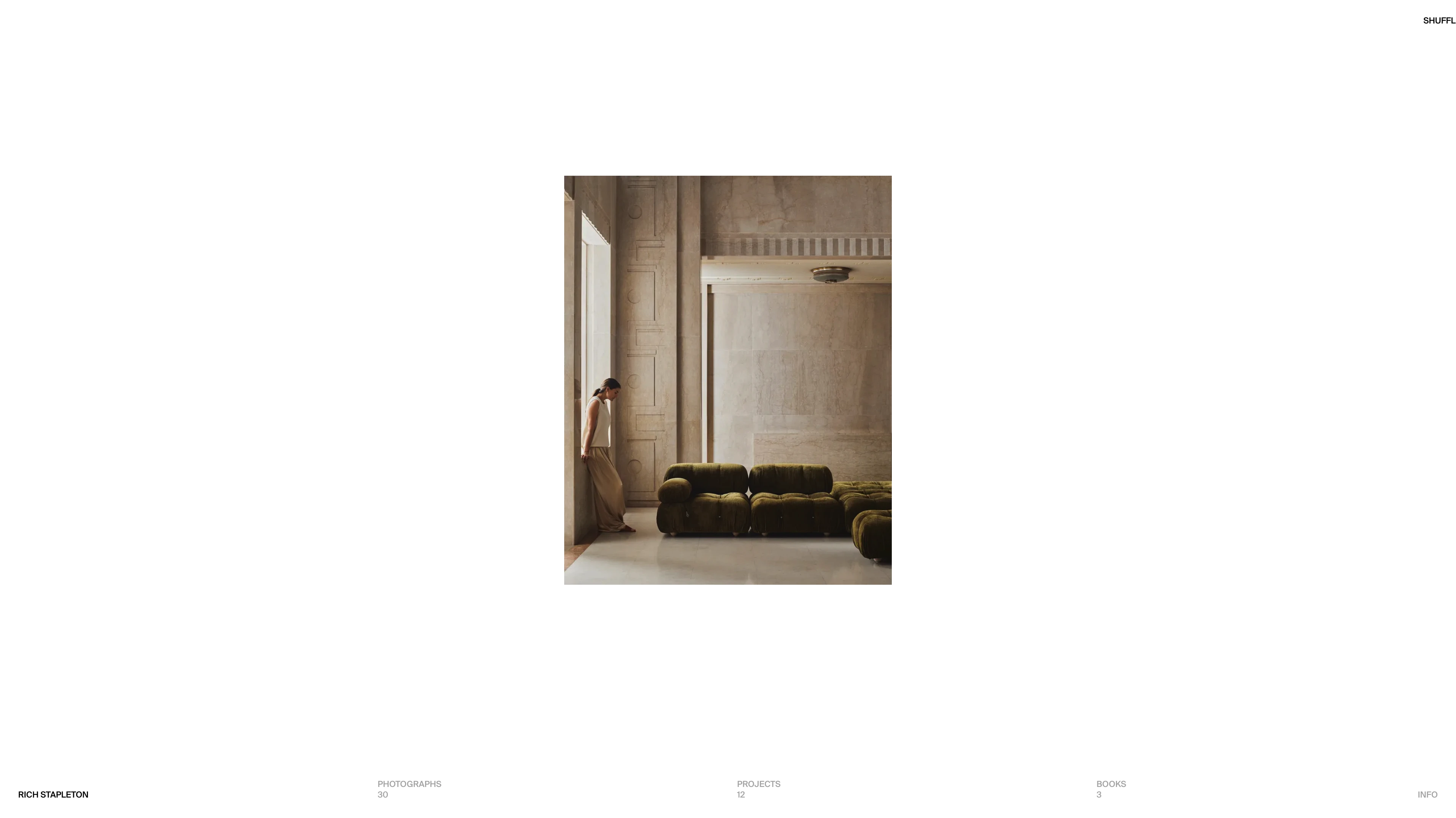 Full page screenshot of the Rich Stapleton website. Rich Stapleton is a British photographer based in Los Angeles.
