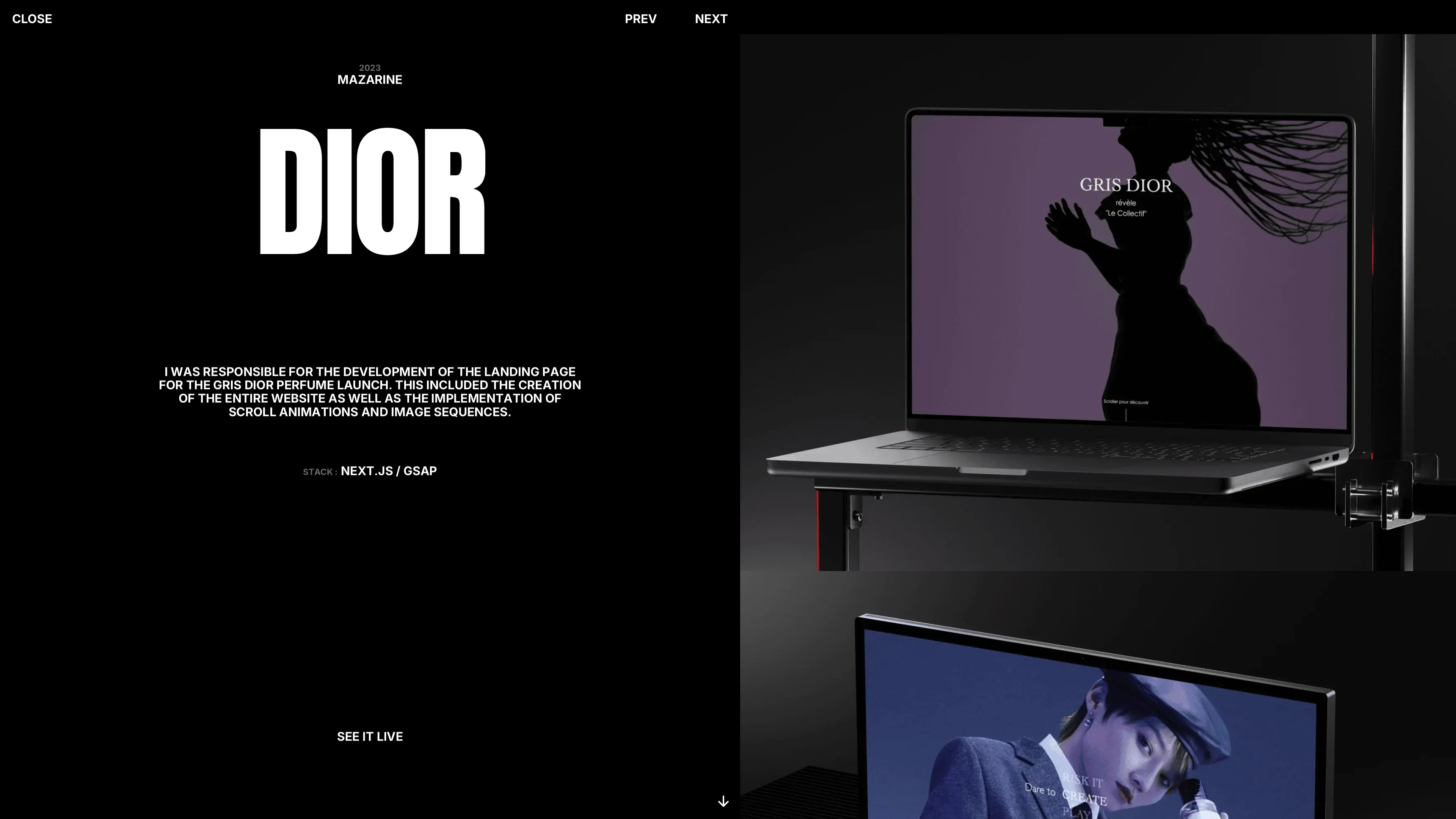 Full page screenshot of the Roman Jean-Elie website. Hi, I'm Roman a french creative developer based in Paris.