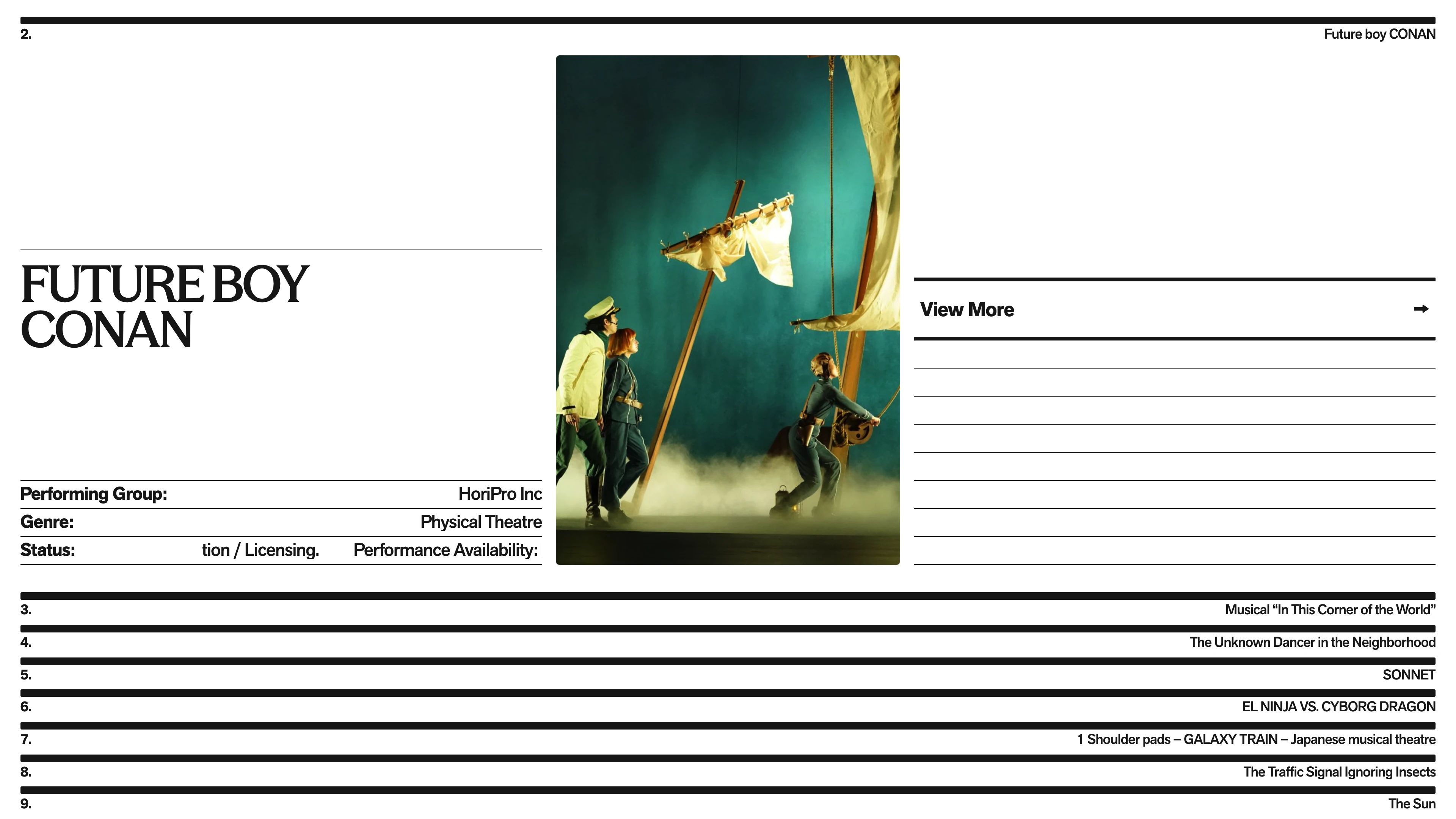 Full page screenshot of the SOIL website. SOIL is a JPASN project dedicated to bringing Japanese theater to the world. We …