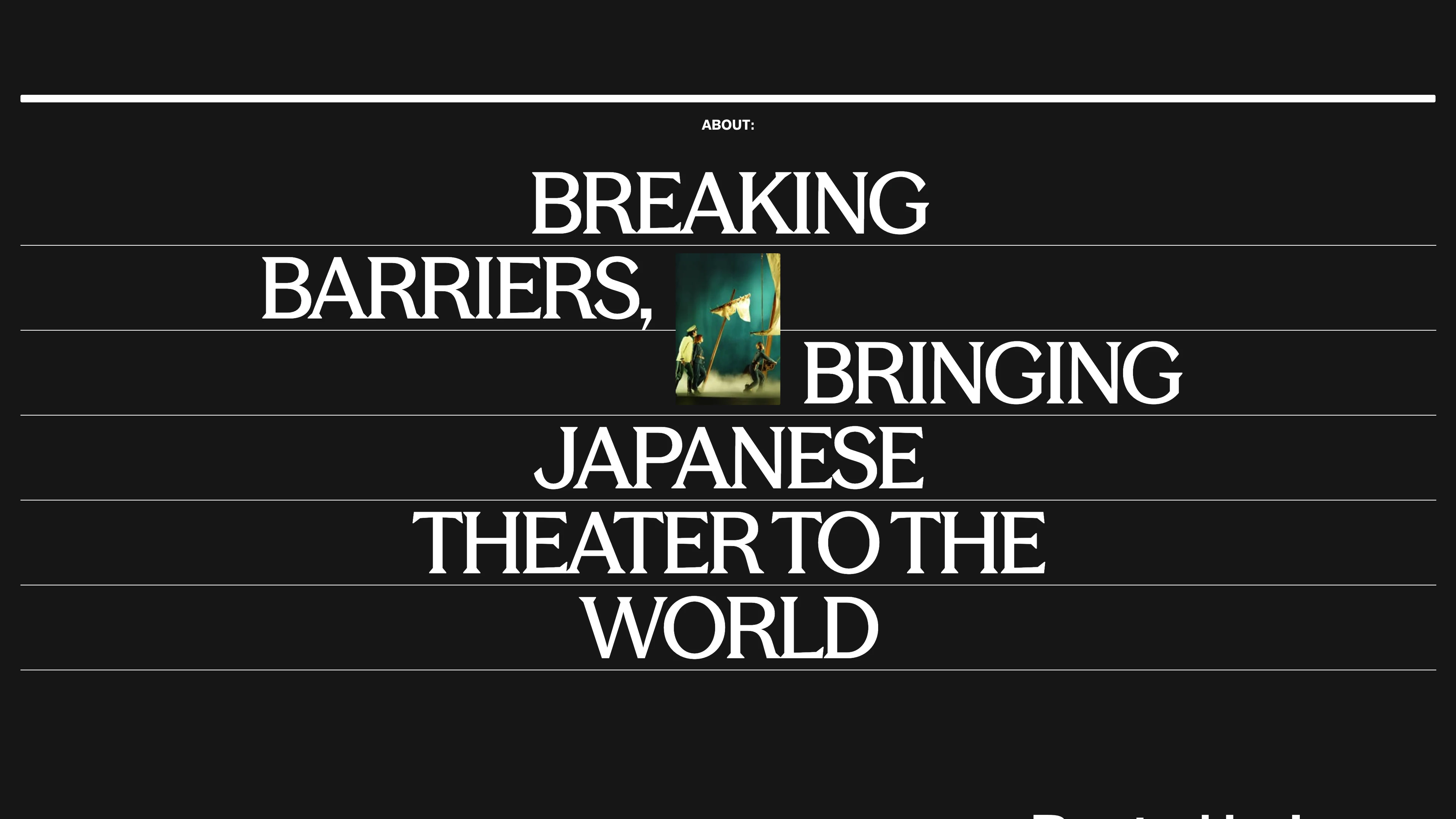 Full page screenshot of the SOIL website. SOIL is a JPASN project dedicated to bringing Japanese theater to the world. We …