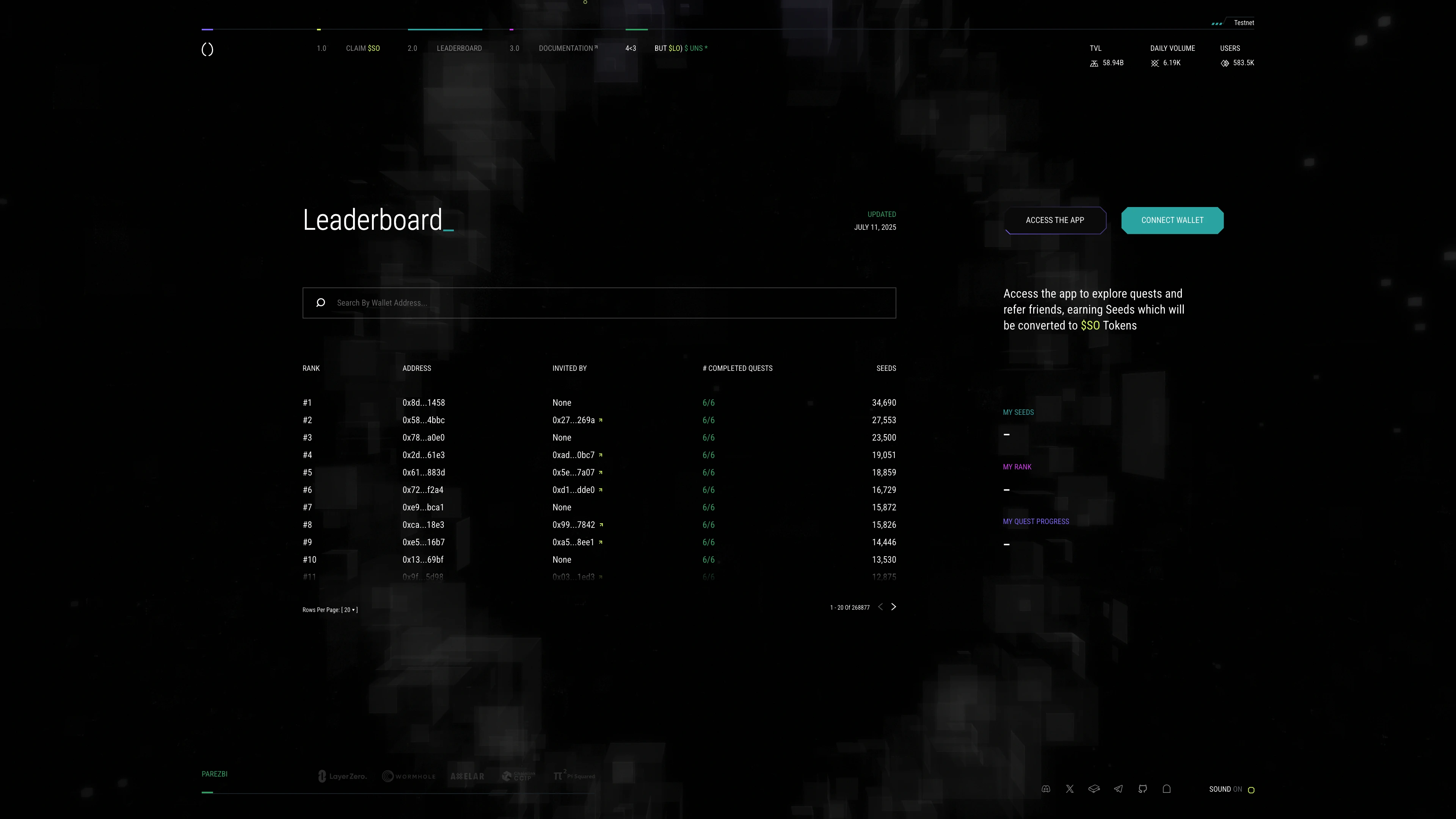 Full page screenshot of the Soul Protocol website. Soul Protocol is a decentralized finance (DeFi) protocol that provides seamless …