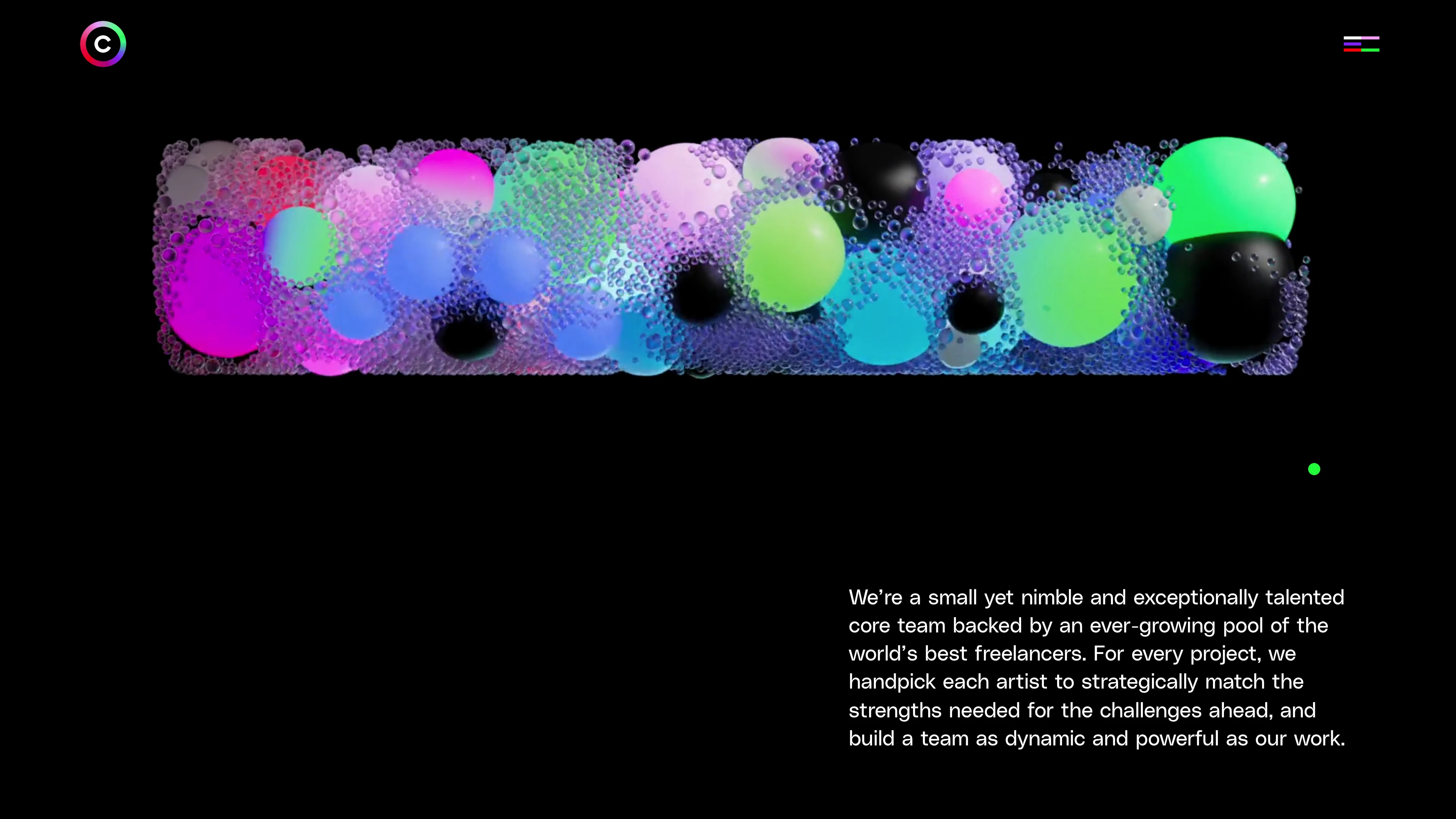 Full page screenshot of the Clim Studio website. We are a design, animation, and motion graphics studio that delivers …