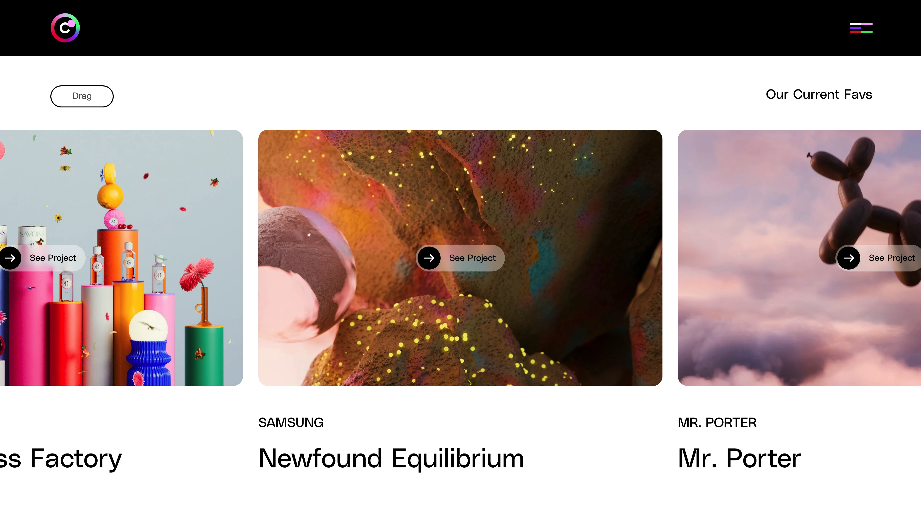 Full page screenshot of the Clim Studio website. We are a design, animation, and motion graphics studio that delivers …