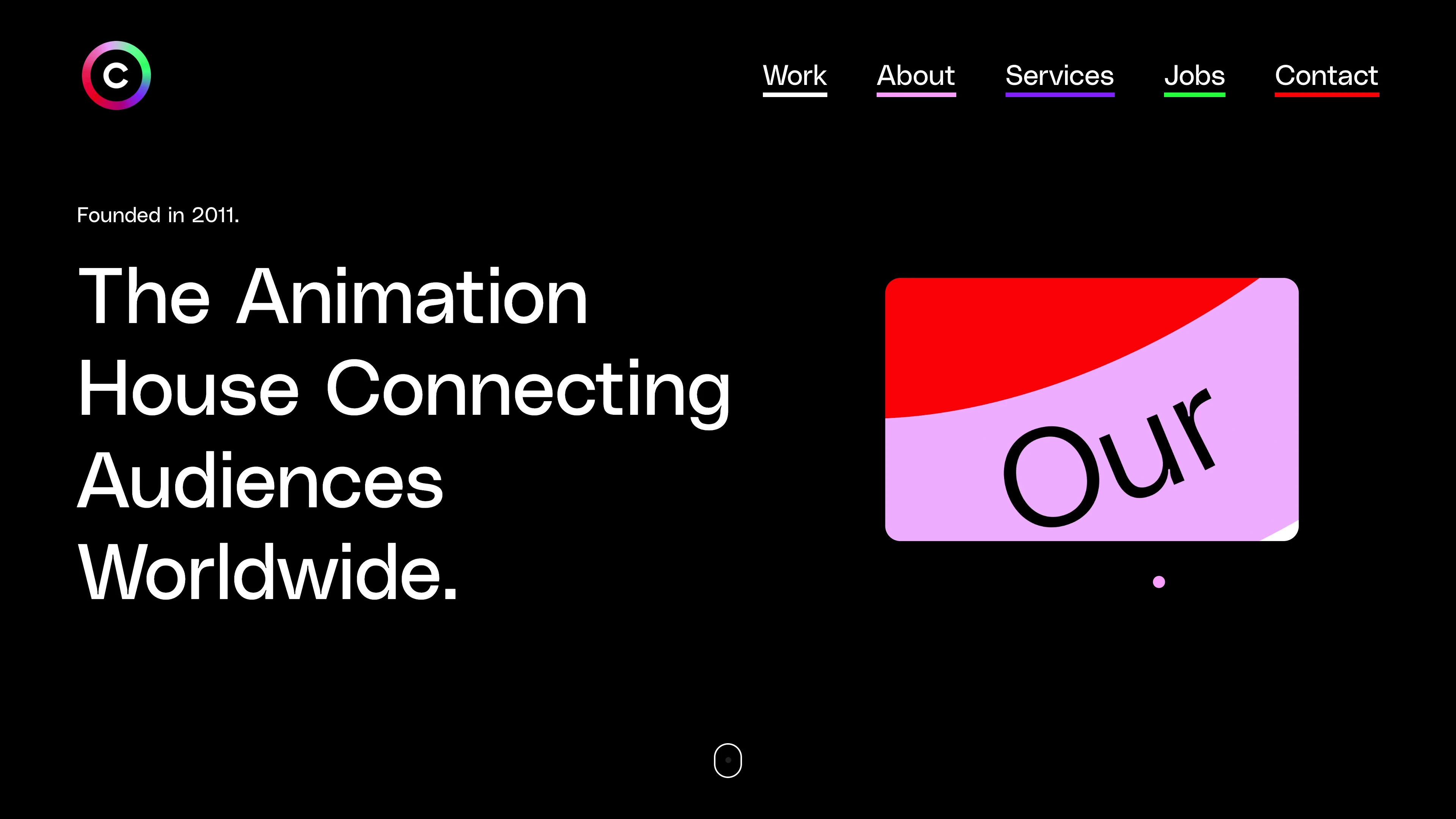 Full page screenshot of the Clim Studio website. We are a design, animation, and motion graphics studio that delivers …