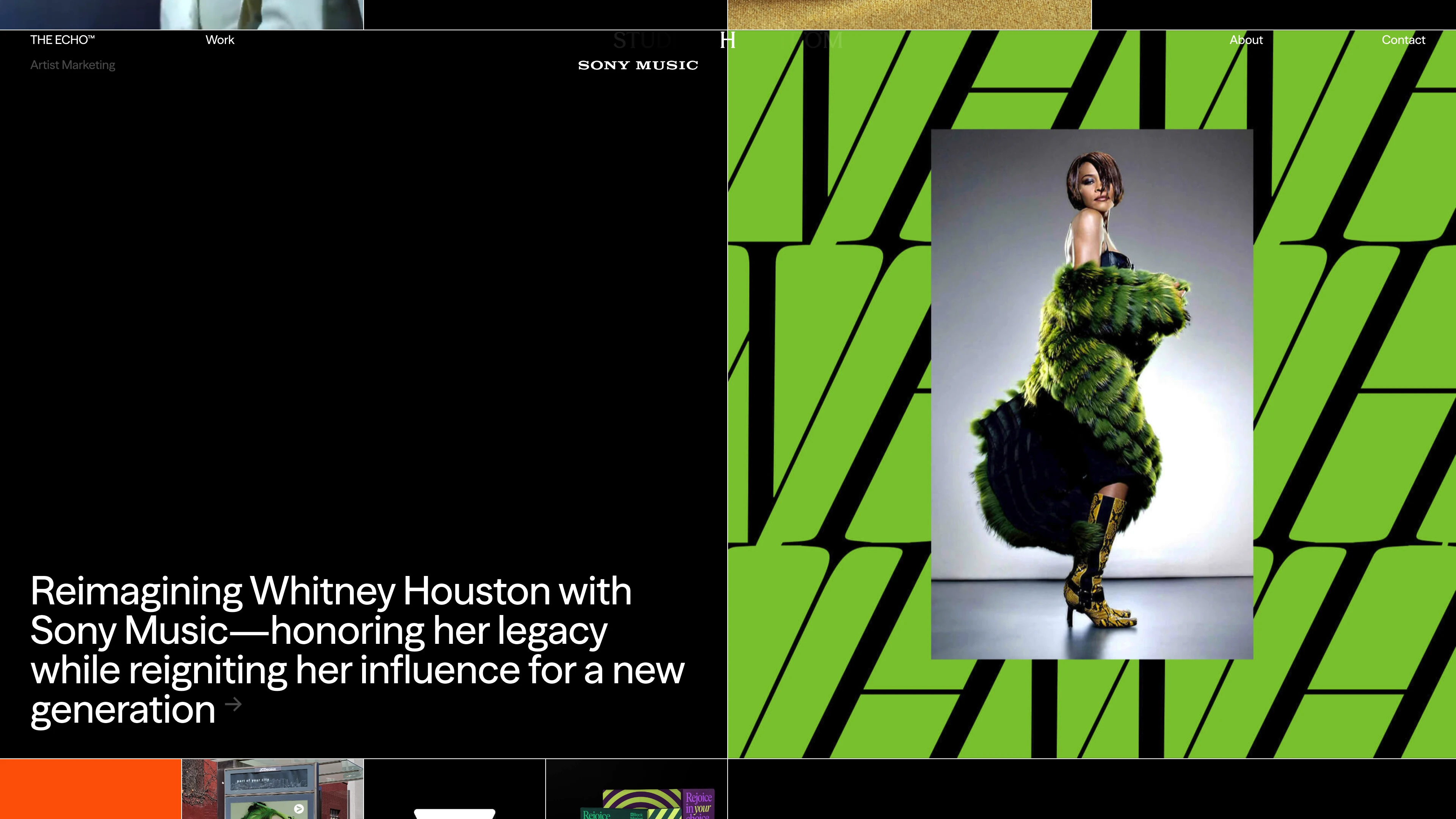 Full page screenshot of the STUDIO HERRSTRÖM website. STUDIO HERRSTRÖM is a global design studio shaping brands in music, tech, and …