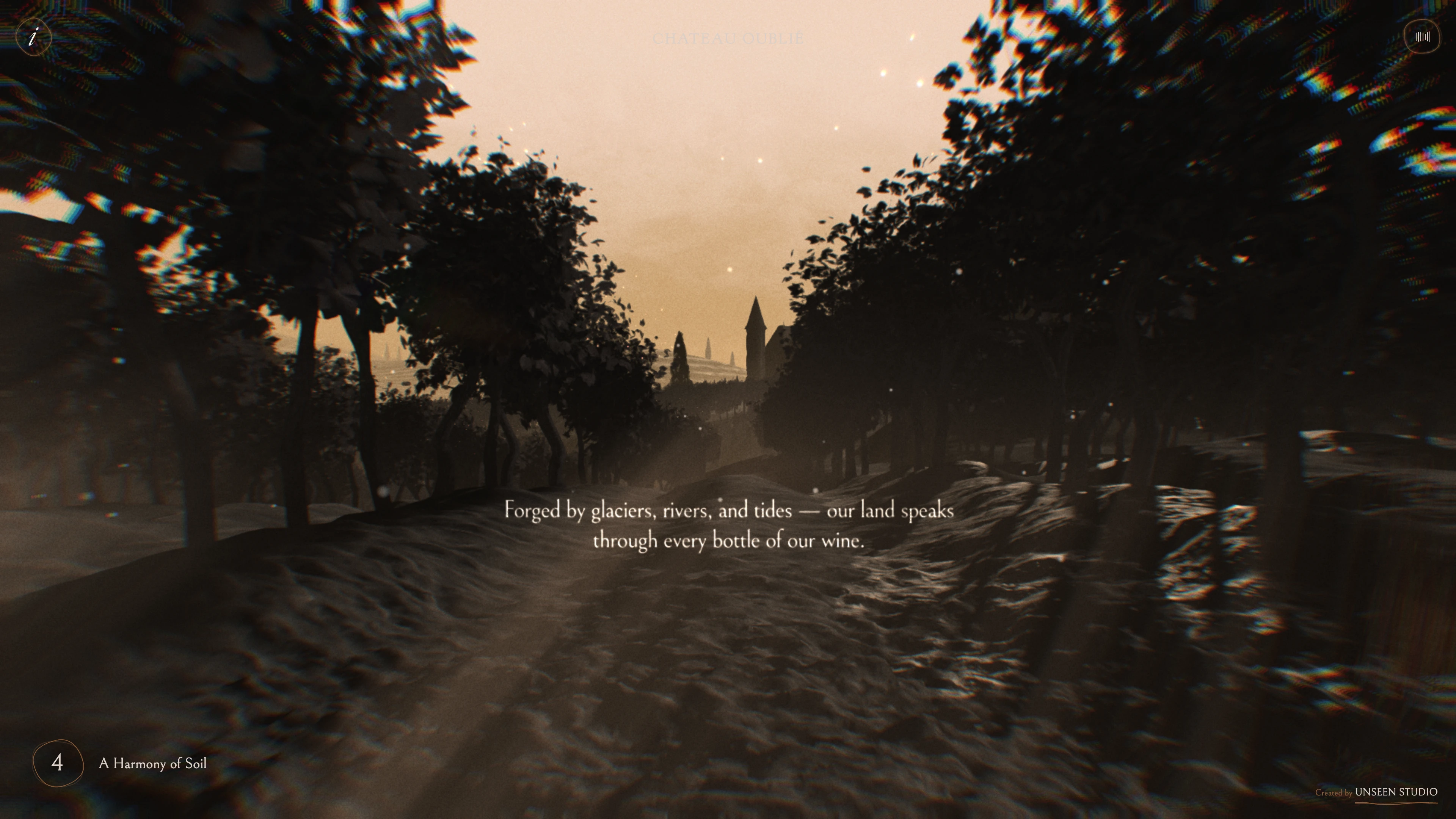 Full page screenshot of the The Symphony of Vines website. The Symphony of Vines is an interactive cinematic journey that tells the rich …