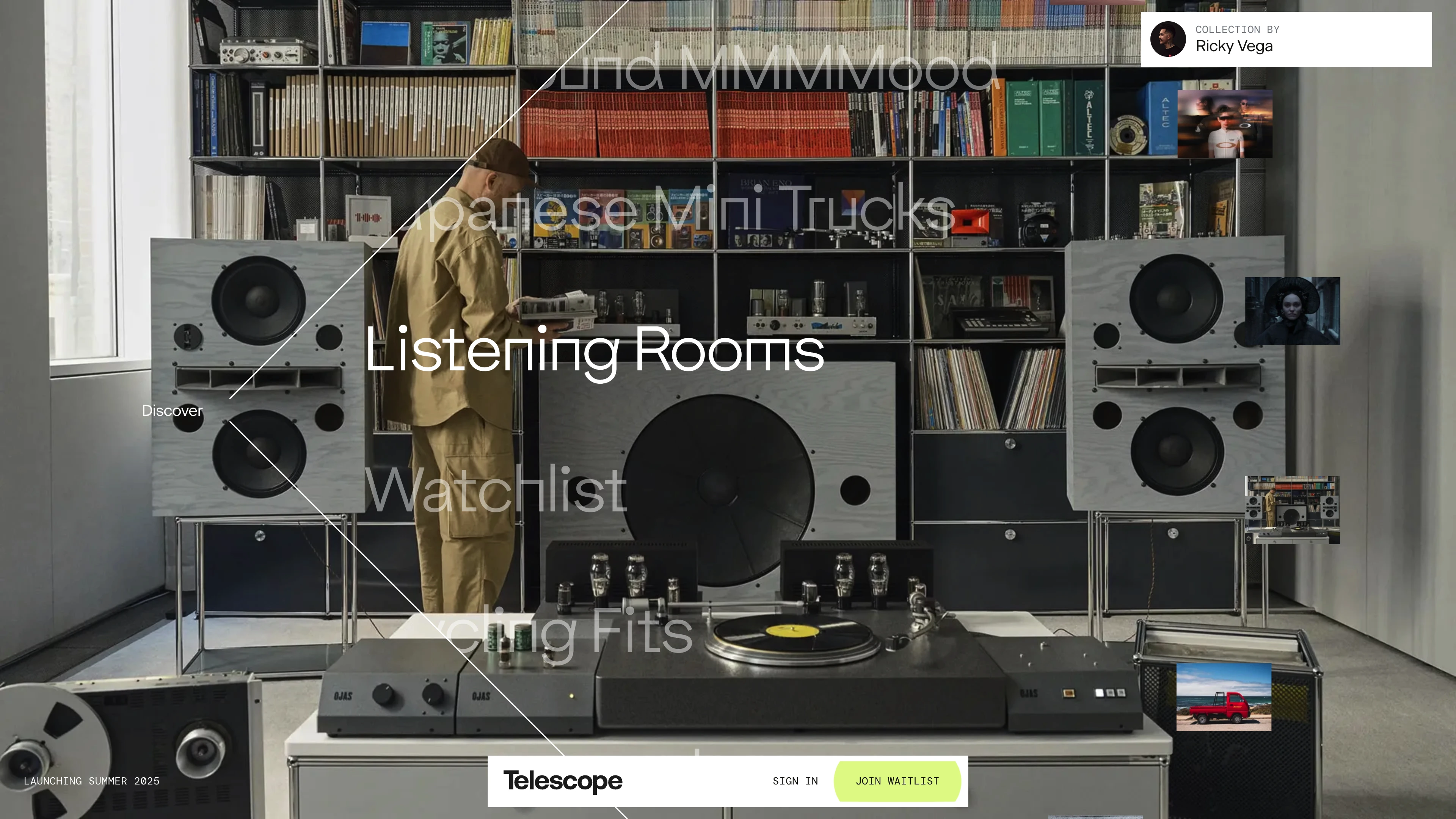 Full page screenshot of the Telescope website. Telescope is a new platform to discover the best recommendations from the best …