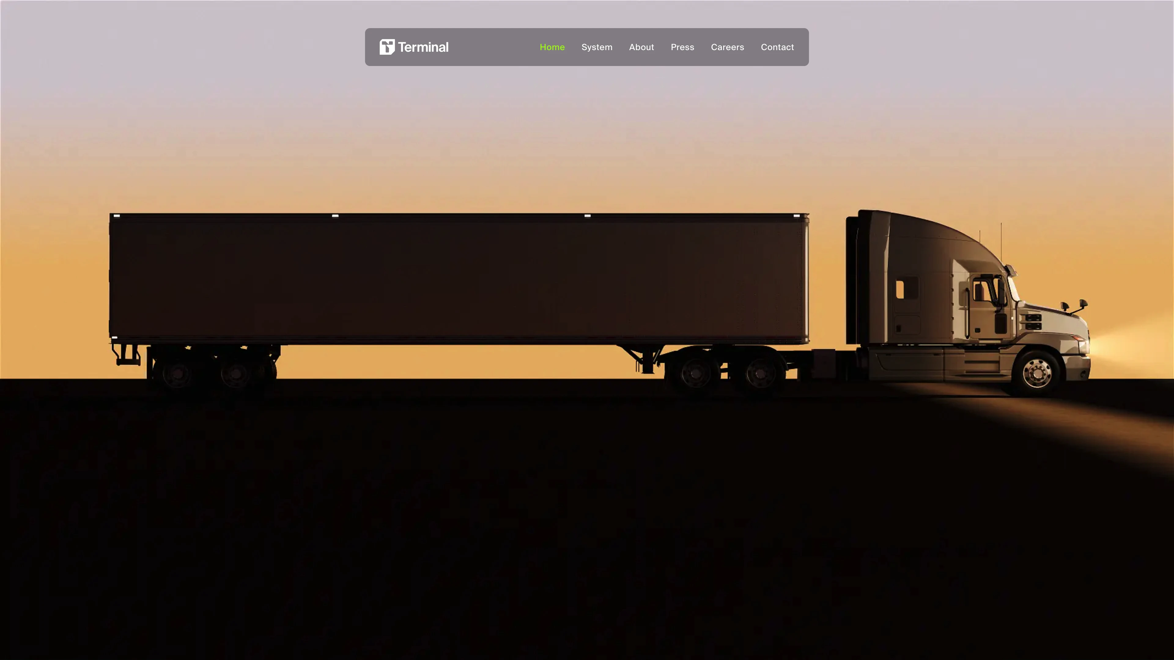 Full page screenshot of the Terminal Industries website. Max throughput. Easy-to-use. Rapid ROI. Terminal Yard Operating System is the …