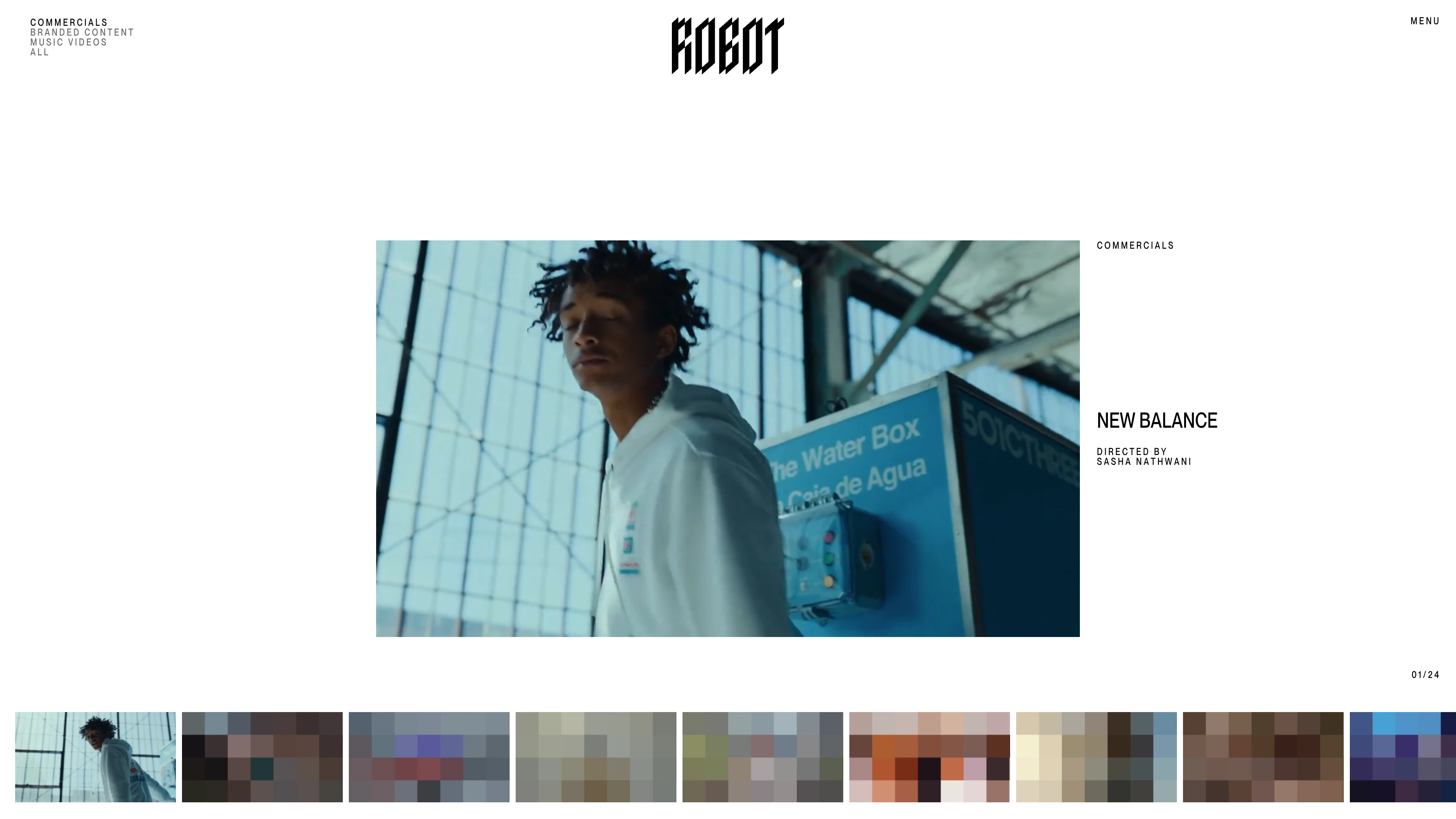 Full page screenshot of the Robot website. Welcome to Robot—a next-gen creative powerhouse where innovation meets …