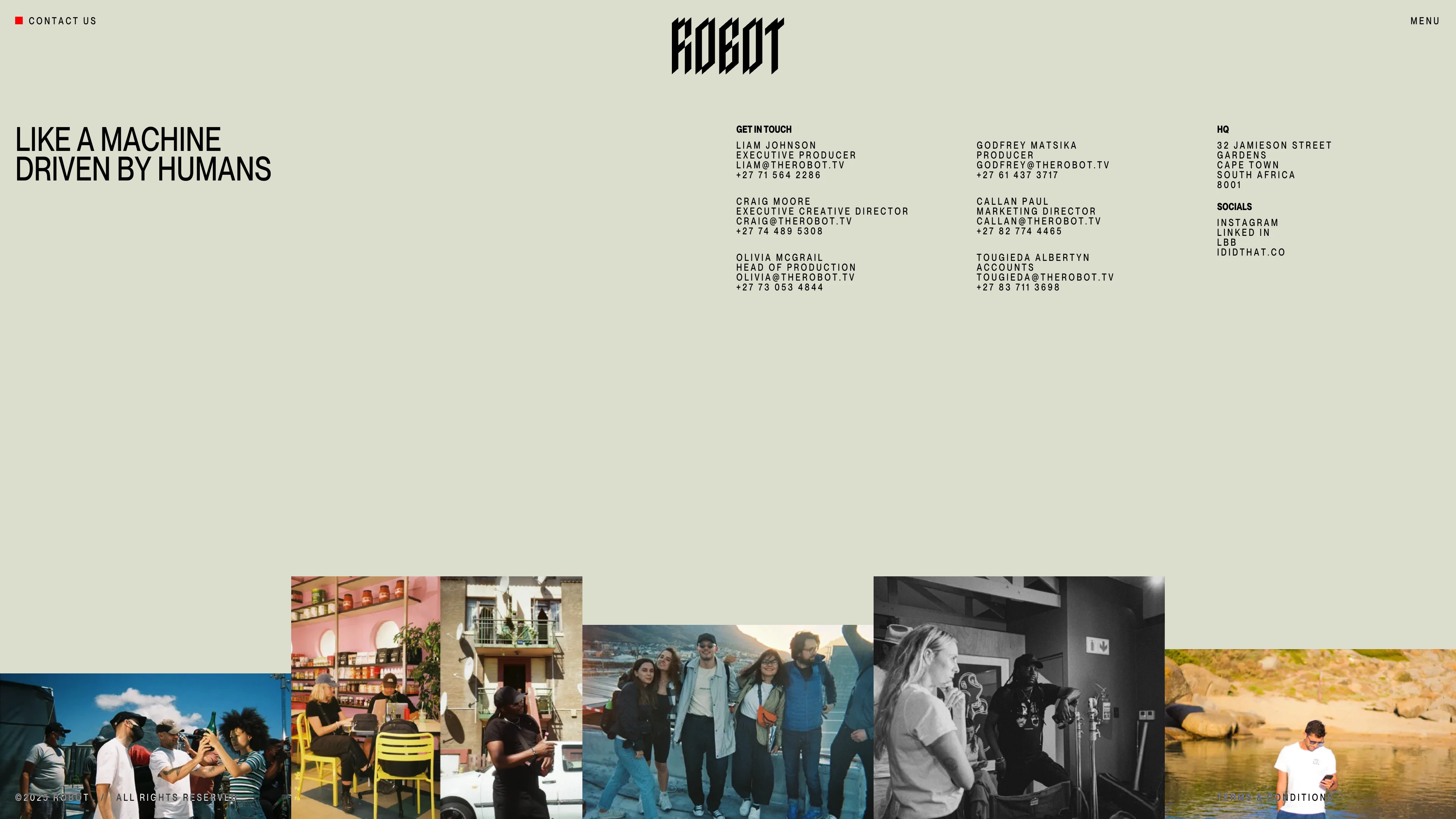 Full page screenshot of the Robot website. Welcome to Robot—a next-gen creative powerhouse where innovation meets …