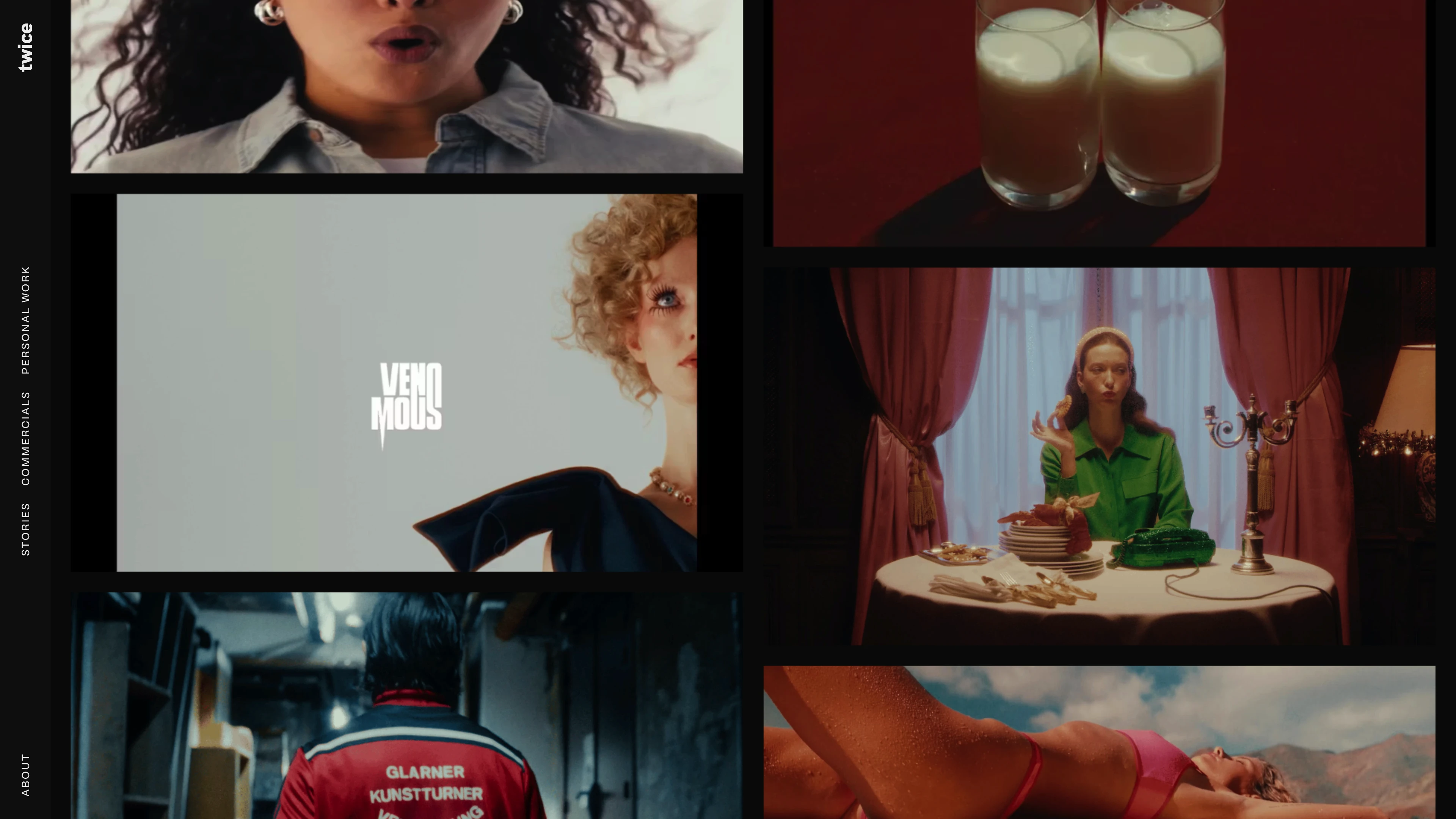 Full page screenshot of the Twice website. Twice is a production agency based in Paris and Oslo. Two brothers driven by the …