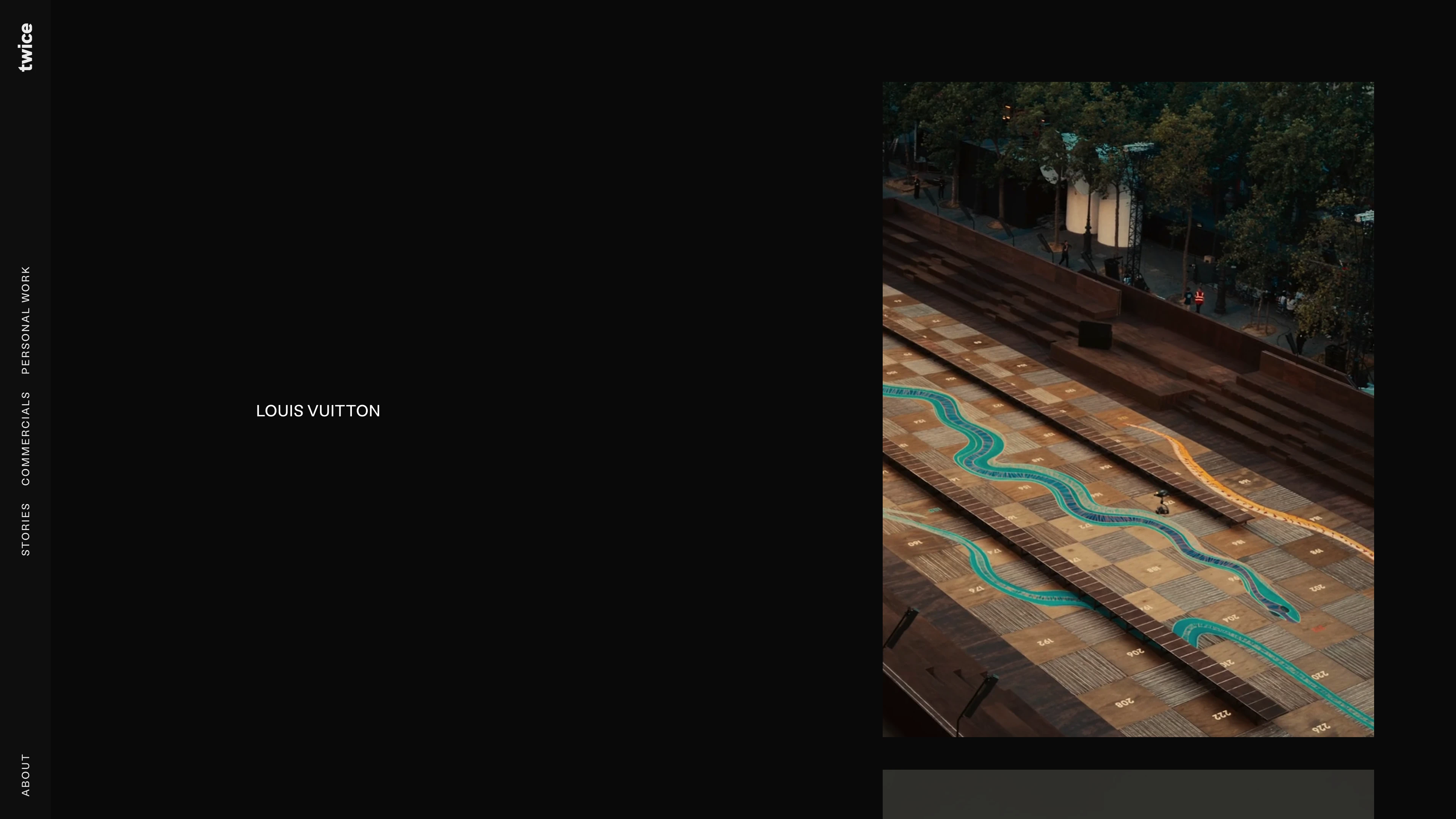 Full page screenshot of the Twice website. Twice is a production agency based in Paris and Oslo. Two brothers driven by the …