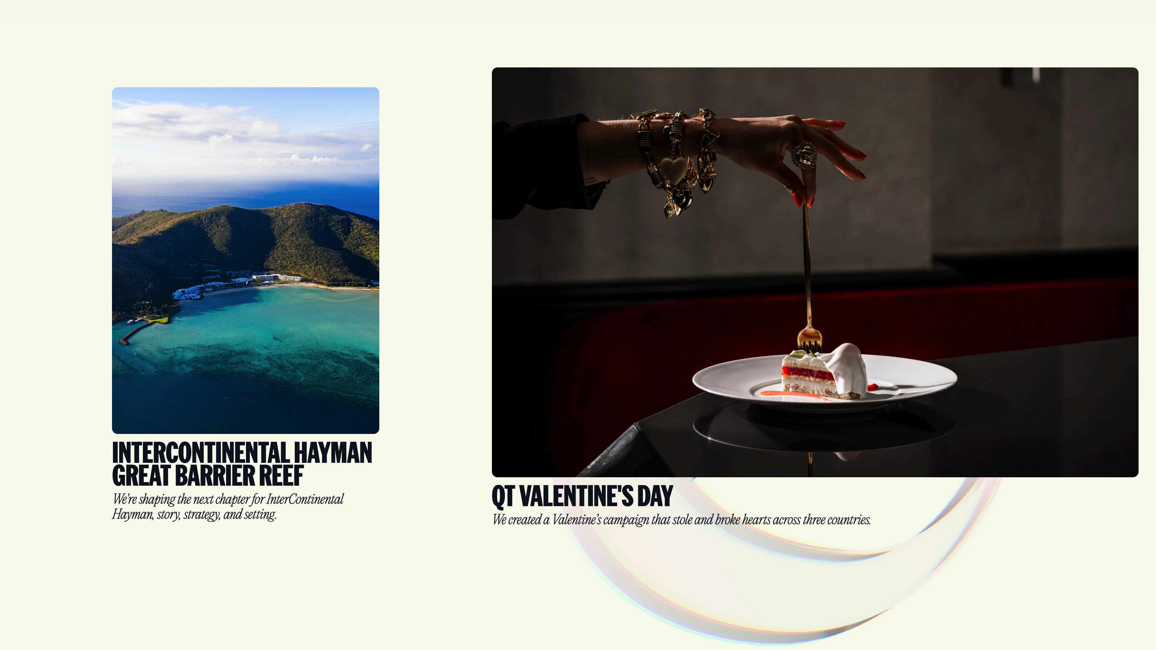 Full page screenshot of the Example website. Example is Australia's leading PR, placemaking, and hospitality marketing …