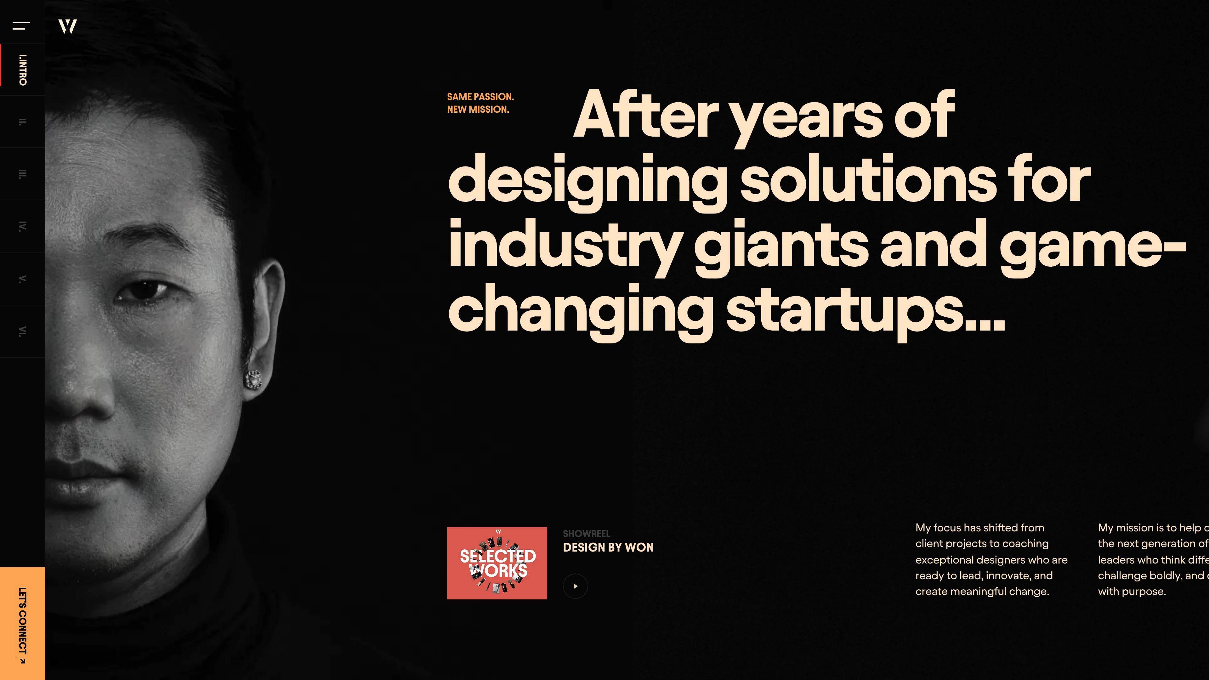 Full page screenshot of the Won J You website. Won J You Studios offers design coaching, mentorship, and consulting in UX/UI …